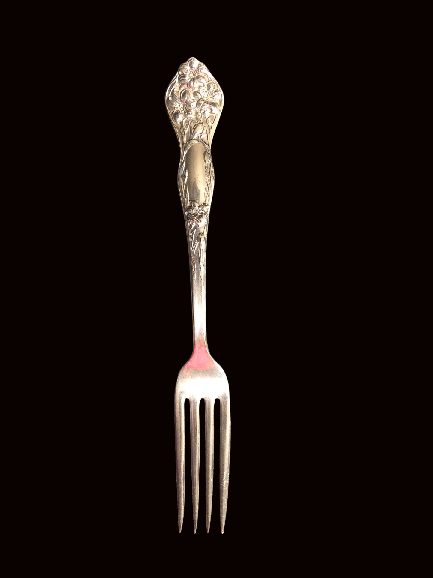 Antique Stratford Silver Co. Lilyta Fork  with an Art Nouveau floral design