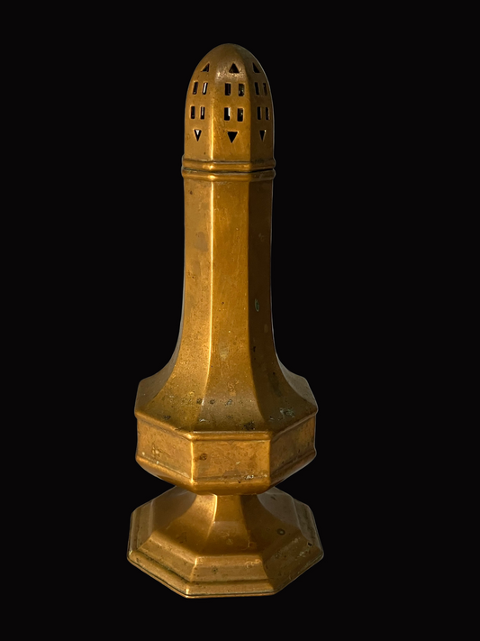 Antique Sugar shaker made from tin with copper coating
