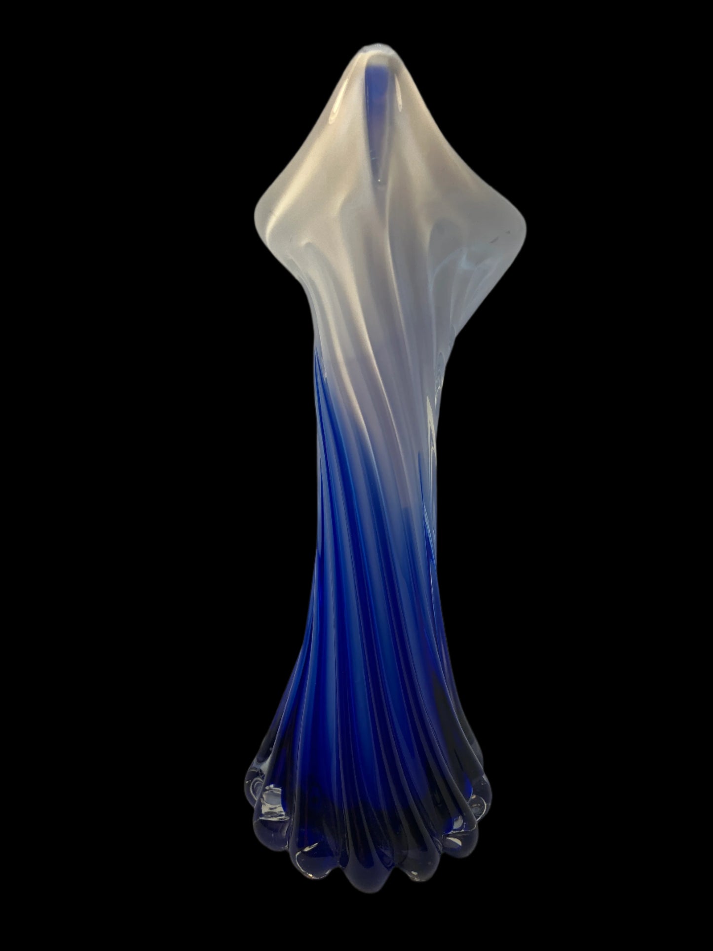 Vintage Jack-in-the-Pulpit Art Glass Vase - Murano Style