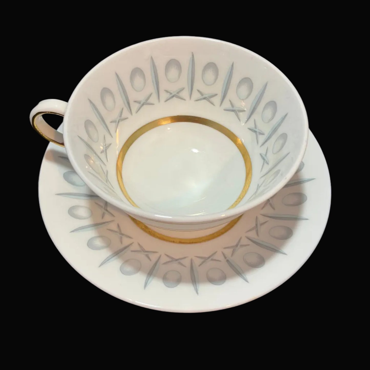 Vintage MCM Paragon China Cup and Saucer – Cross & Olive Pattern