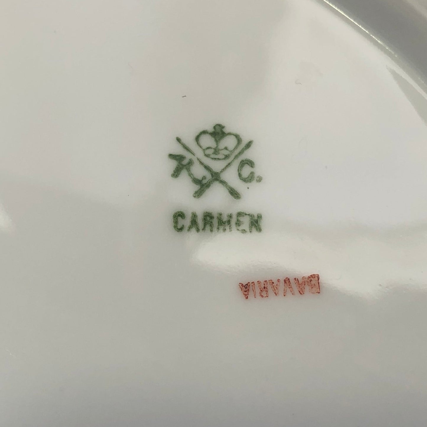 Antique Rosenthal RC Carmen Bavaria Cake Plate, Green & Roses Porcelain Serving Plate