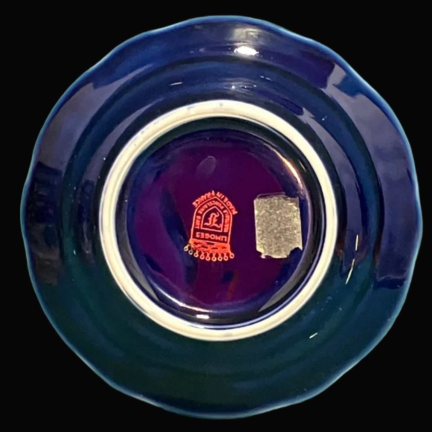 Vintage Limoges Ashtray – Cobalt Blue & Gold