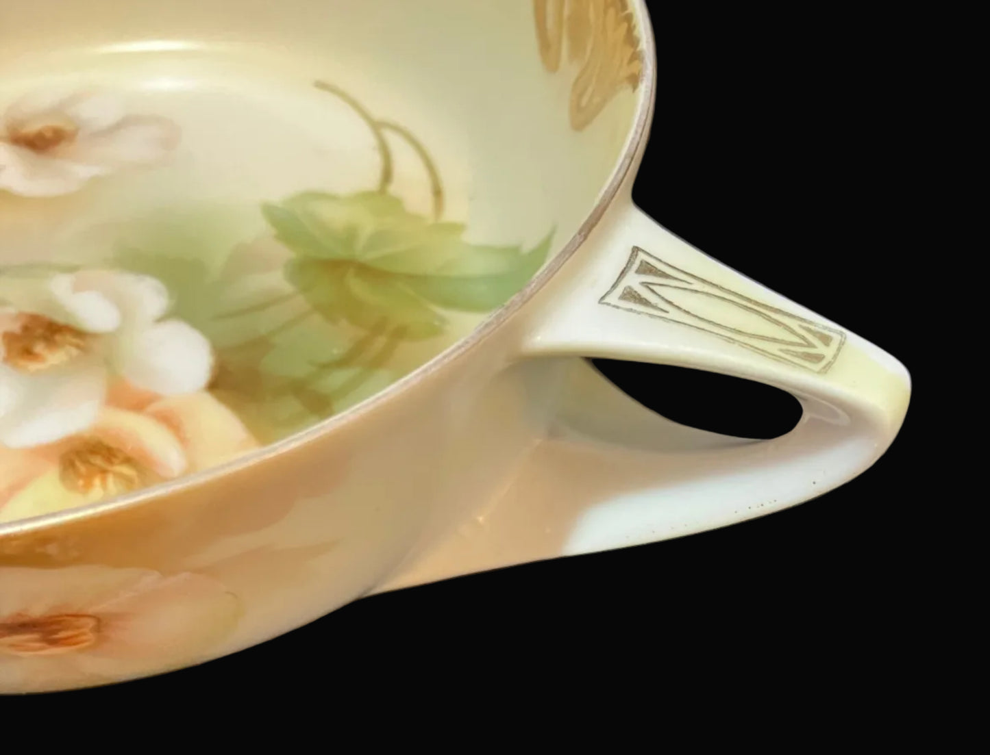 Antique RS Germany Trinket Dish - Art Nouveau Floral Porcelain