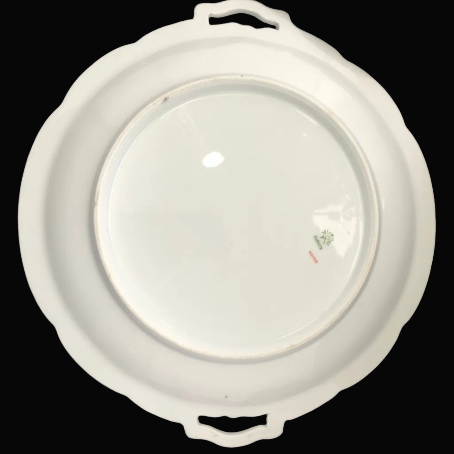 Antique Rosenthal RC Carmen Bavaria Cake Plate, Green & Roses Porcelain Serving Plate