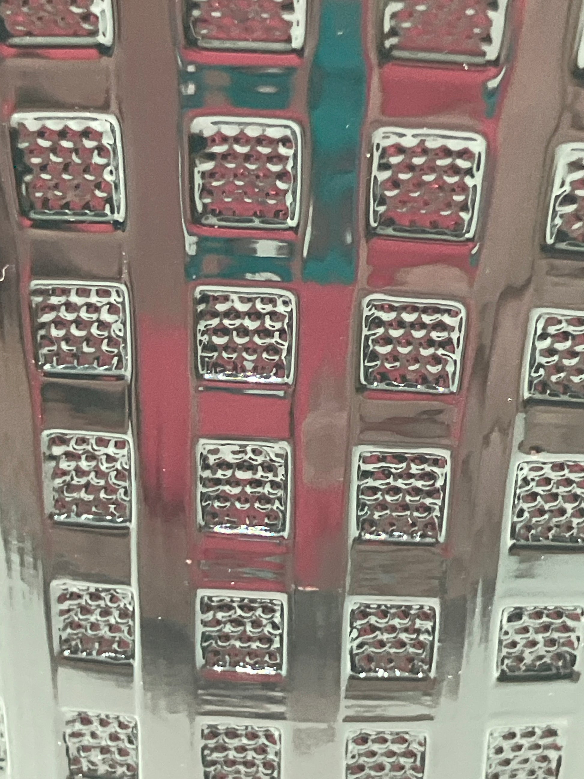 Black Amethyst Glass Waffle Texture Close Up