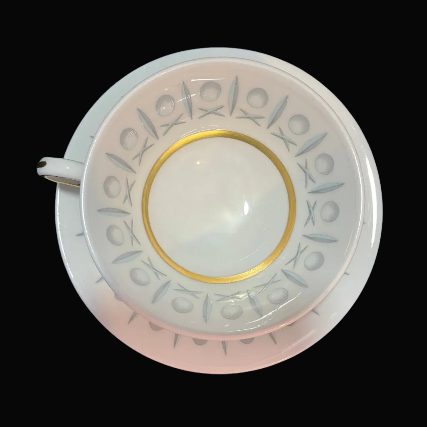 Vintage Mid Century Modern Paragon China Cup and Saucer – Cross & Olive Pattern