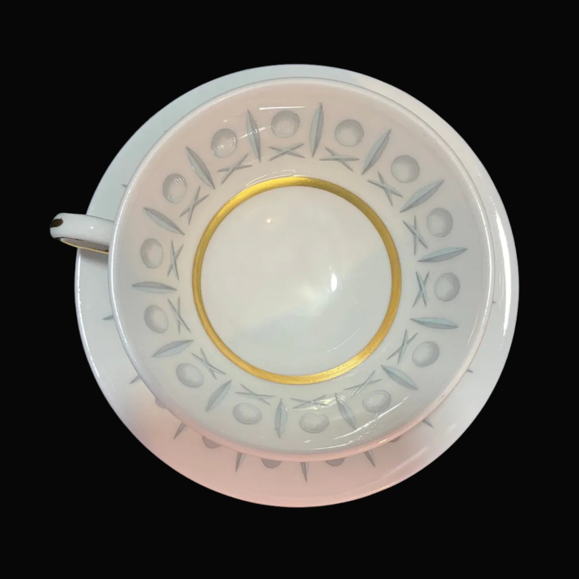 Vintage Mid Century Modern Paragon China Cup and Saucer – Cross & Olive Pattern
