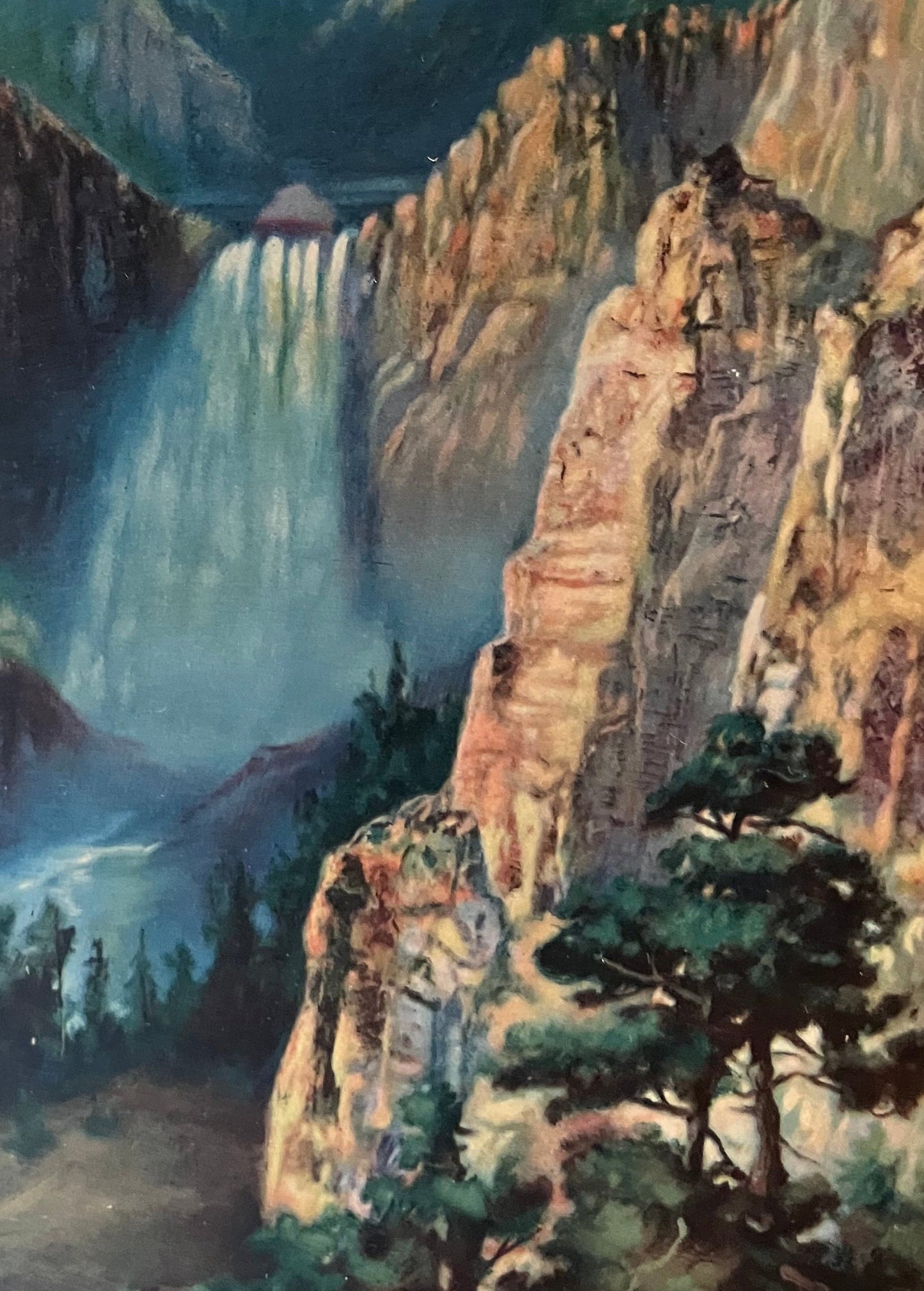 Vintage Framed Print – Upper Falls of the Yellowstone River