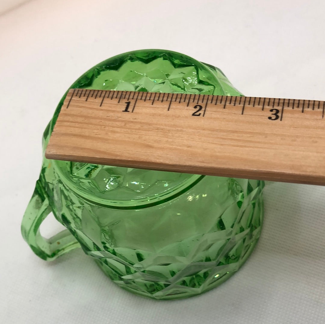 Uranium Green Glass Sugar Bowl