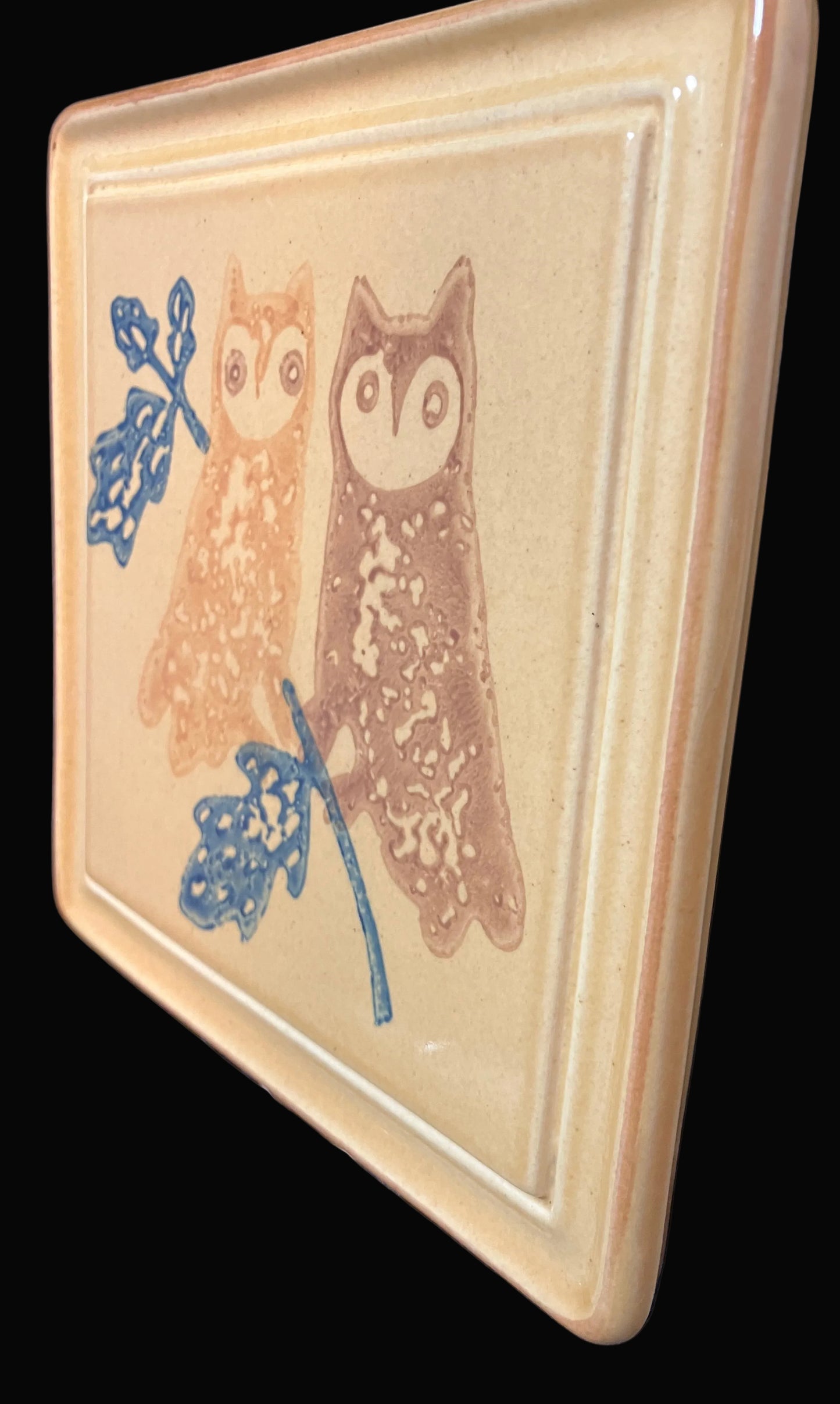 Vintage Pfaltzgraff Owl Trivet – American Museum Folk Art Collection – Stoneware Tile