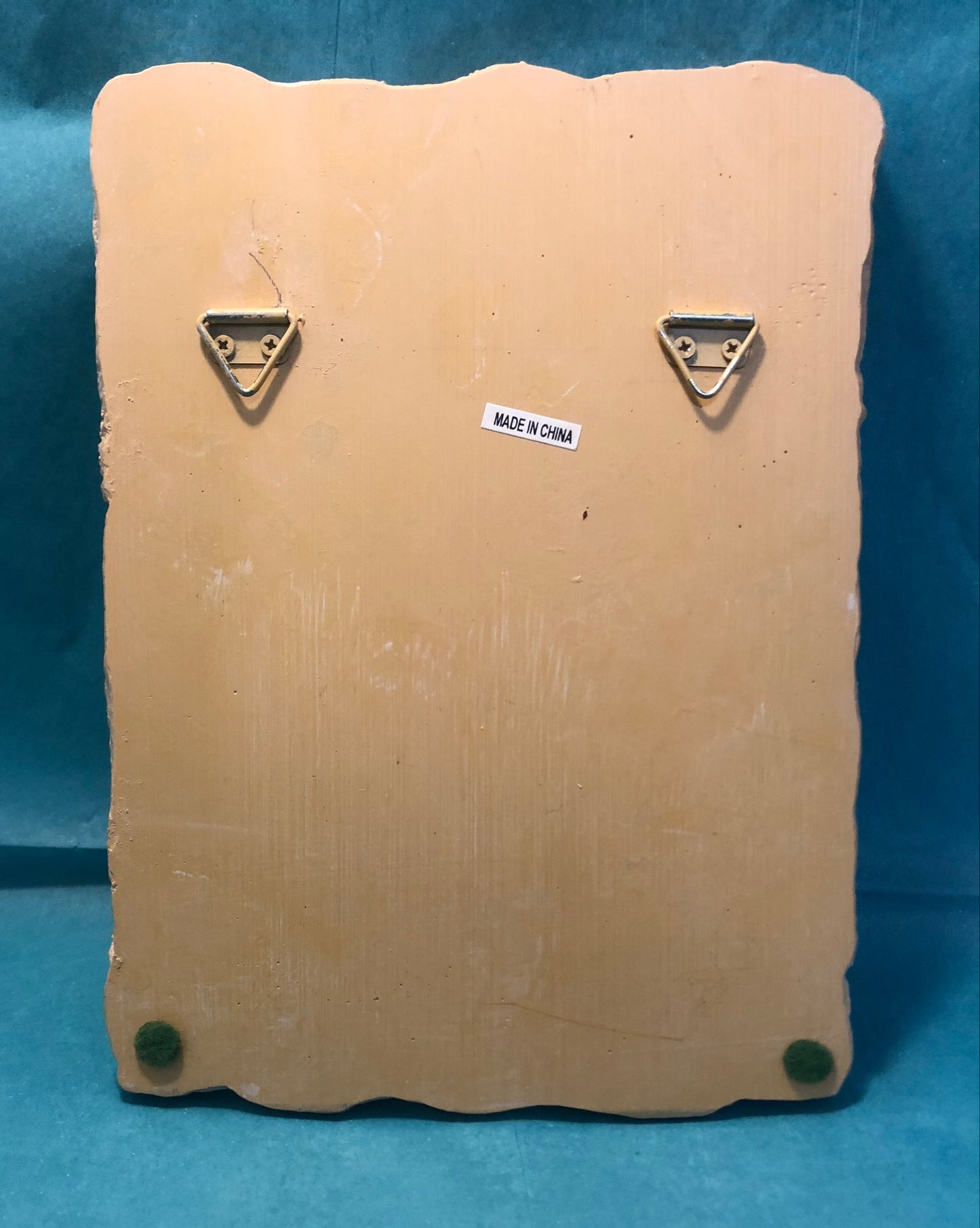 Vintage Cast Stone Floral Wall Plaque – Earth Tone Botanical Décor