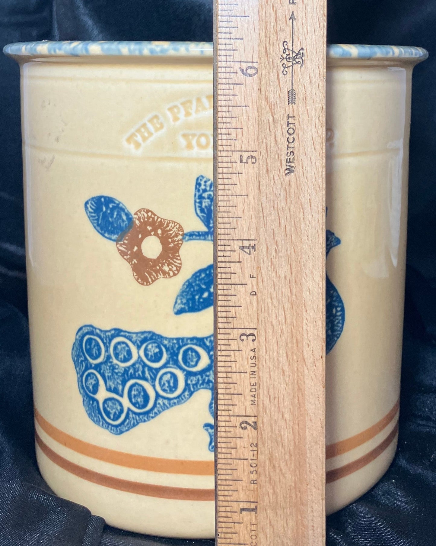 Vintage Pfaltzgraff Crock – American Museum Folk Art Collection – Peacock Floral Utensil Holder
