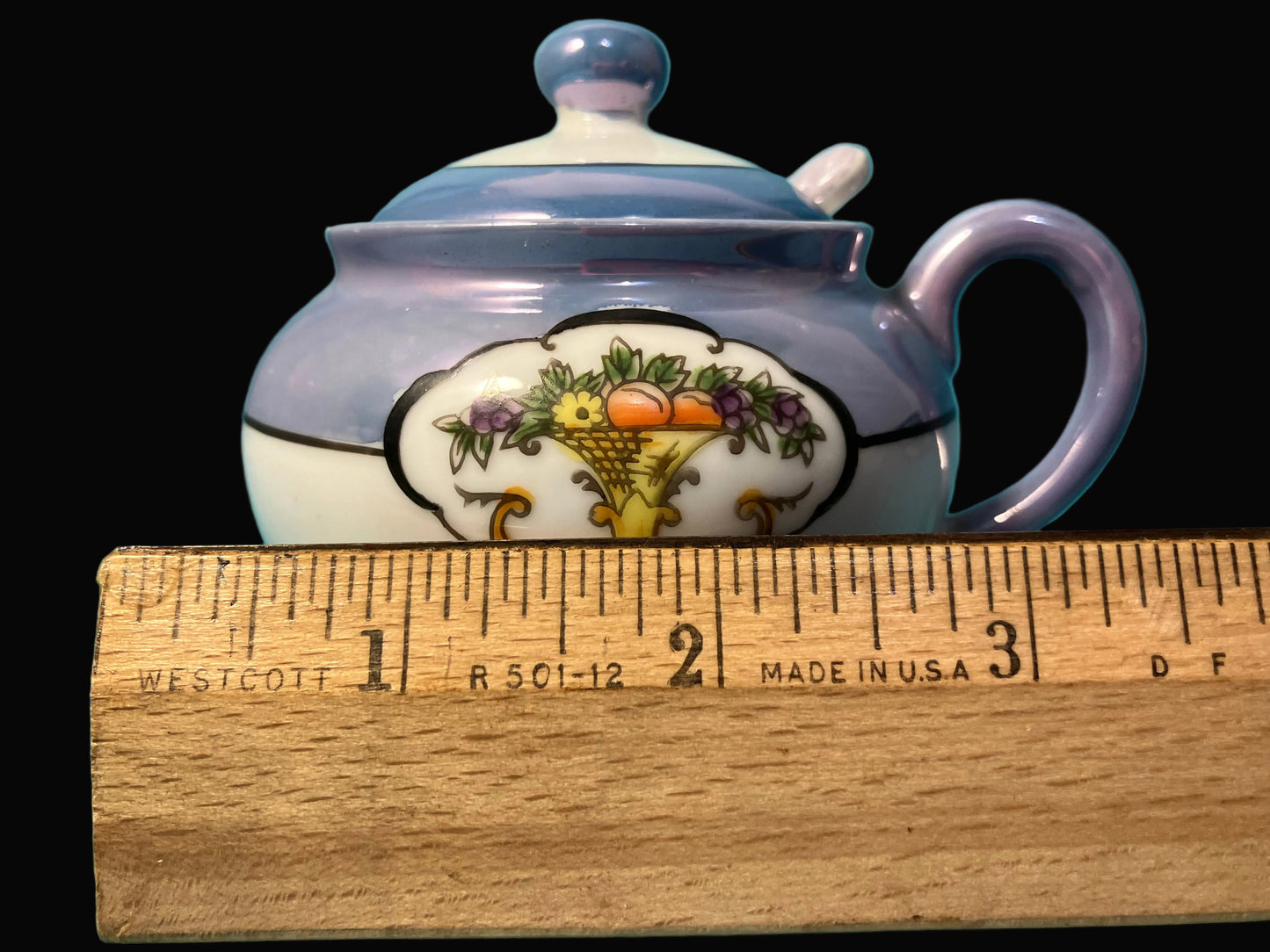 Vintage Noritake Lusterware Mustard Bowl with Lid & Spoon