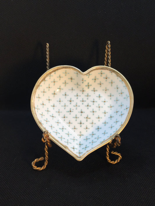 Ceramic Nippon Trinket Dish Heart Shaped with Gold Trim