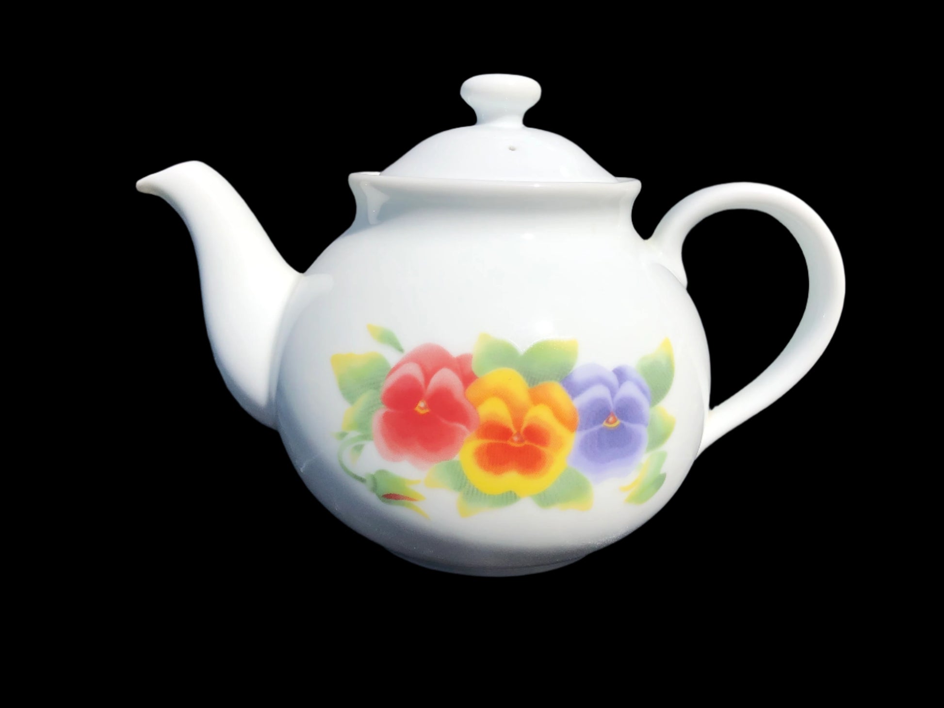 Corelle Vitrelle teapot with pansies 