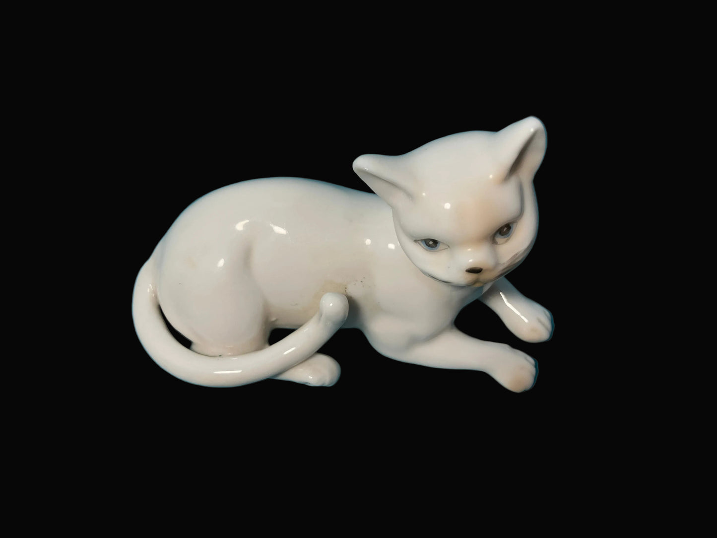 Vintage Porcelain Siamese Cat Figurine - Mid Century Japan