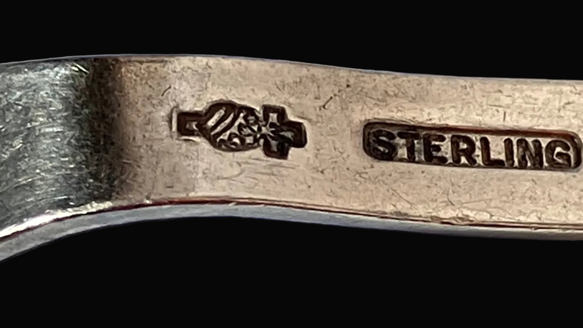 Antique Manchester Sterling Silver Baby Spoon – Leonore Pattern – Curved Handle