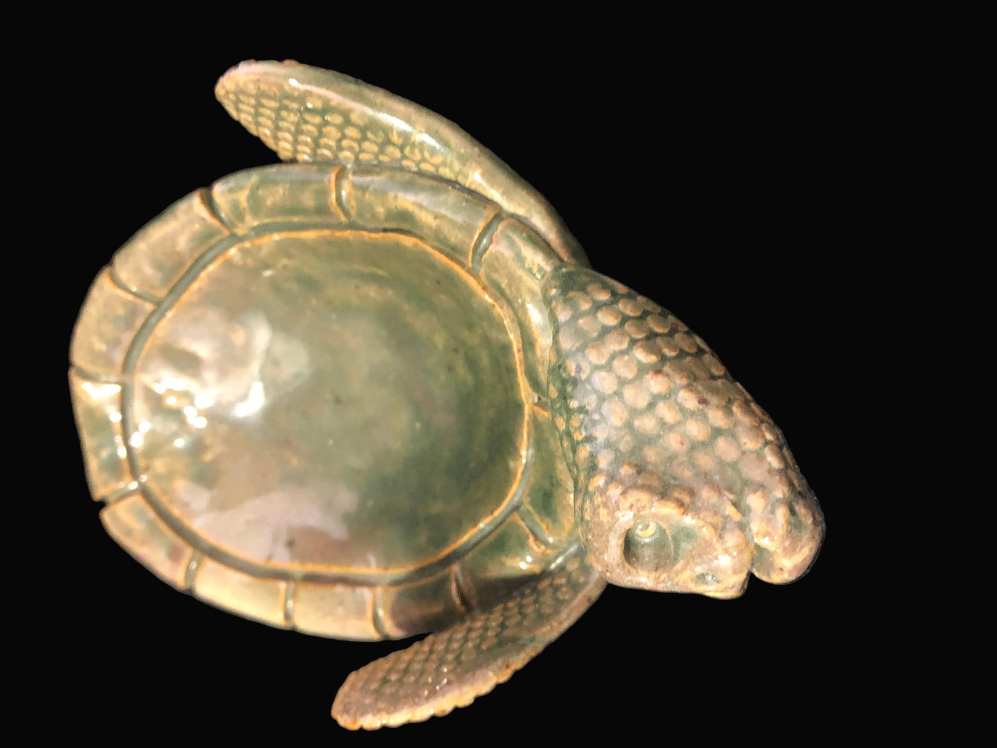 Vintage Sea Turtle Trinket Dish Handcrafted Pottery Soap Dish One of a Kind Oddity