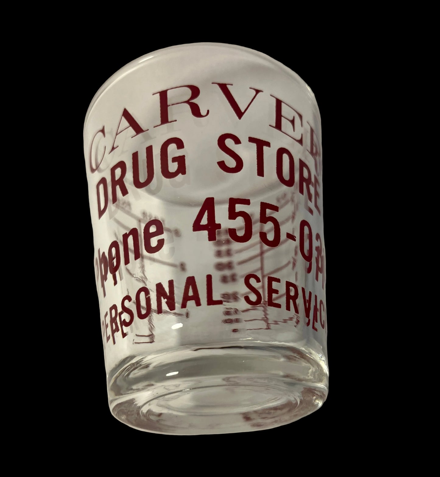 Vintage Carver Drug Store Dosage Glass – Drugstore Advertising Shot Glass