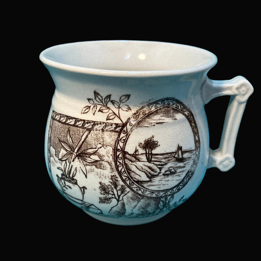 Wallace and Chetwynd ironstone shaving mug Aesthetic Period, 1880s