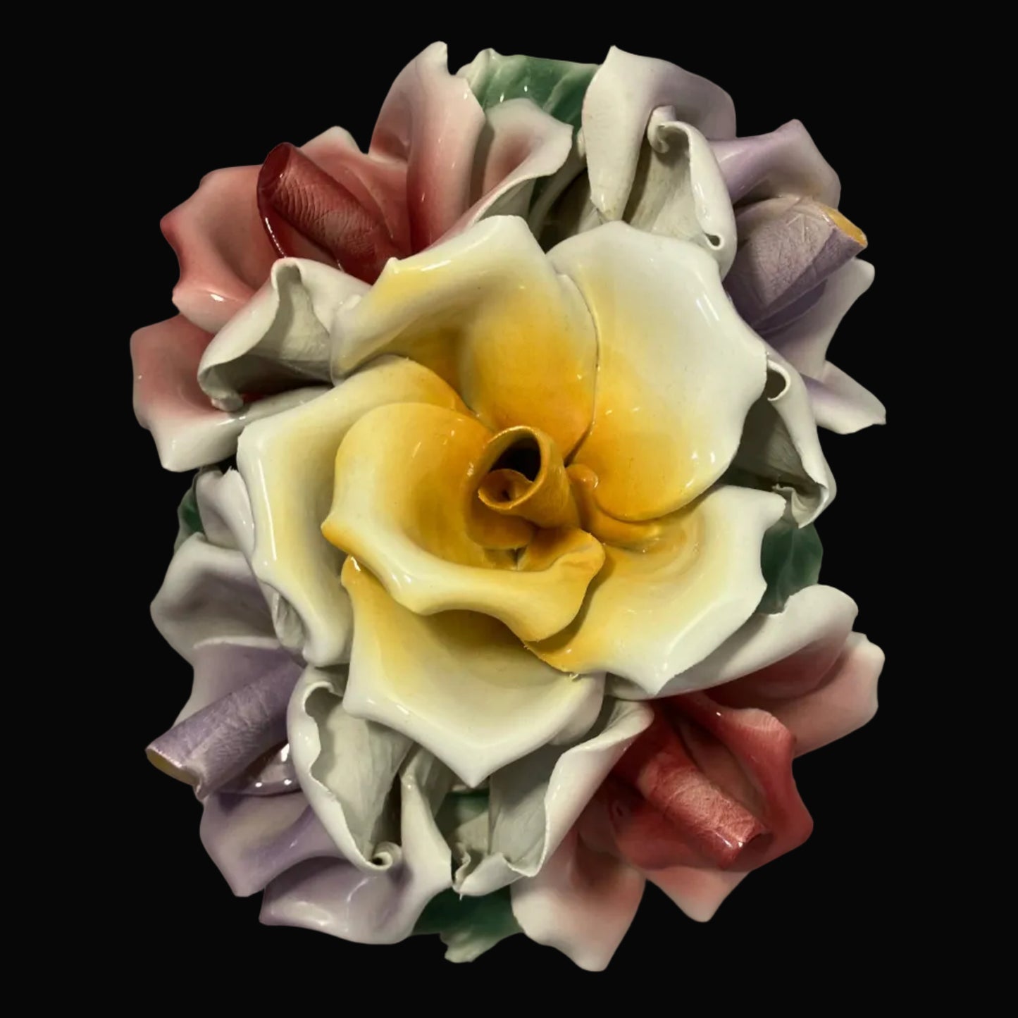 Decorative ceramic flower decor by Capodimonte