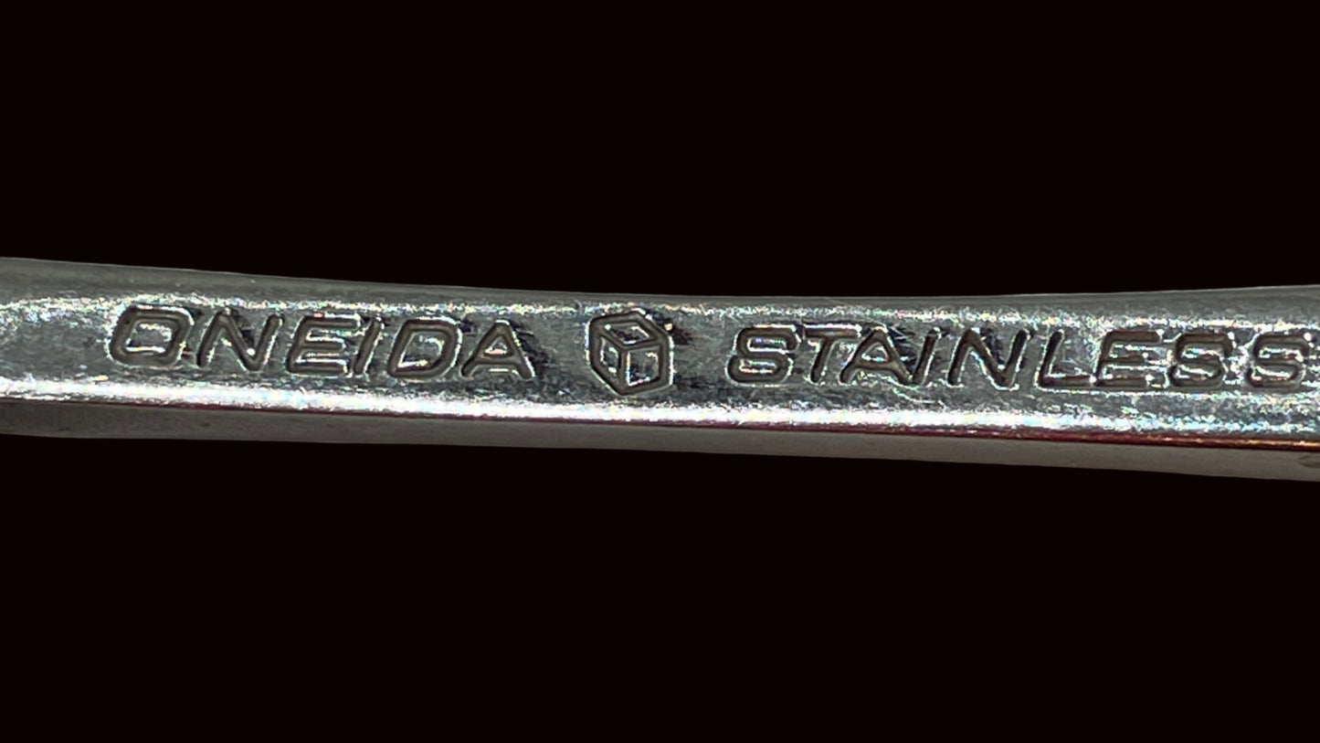 Vintage Oneida Shelley Salad Forks Set of 2 Stainless Steel Floral Pierced Flatware