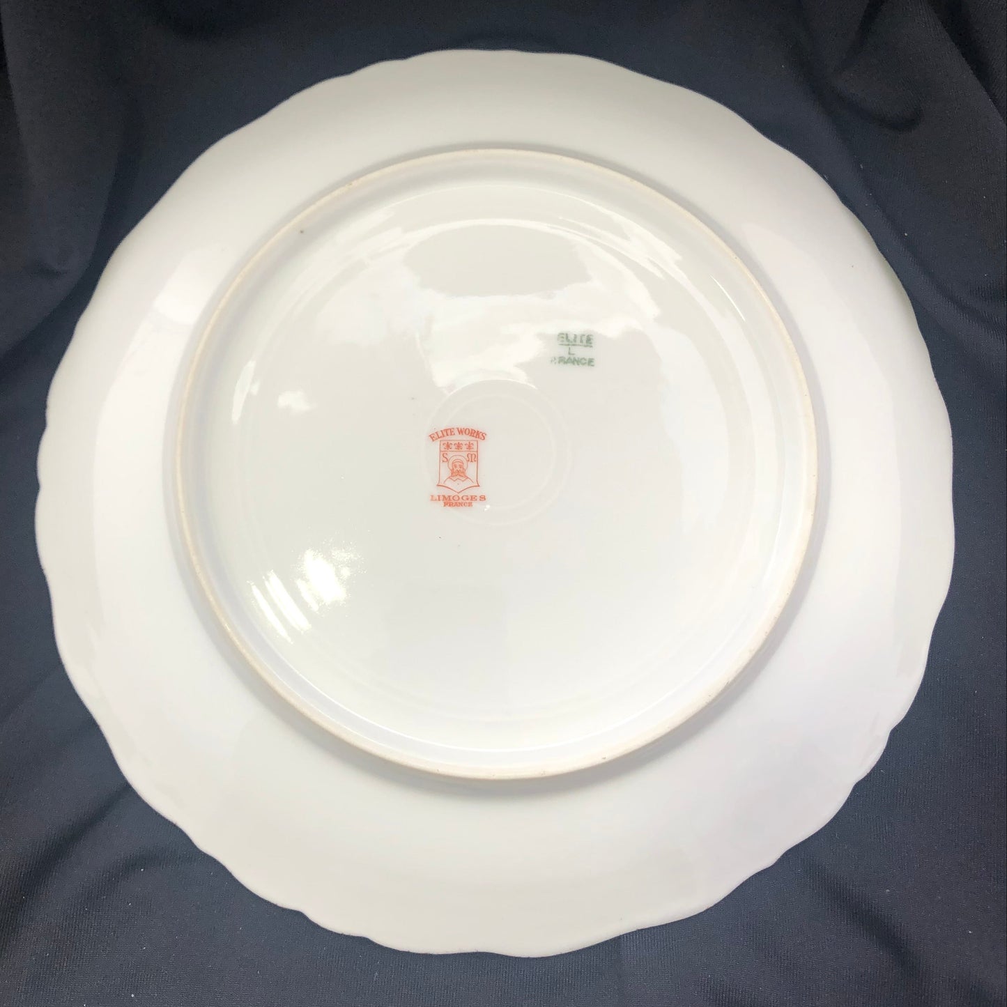 Antique Limoges Elite Works Plate, Bawo & Dotter France Porcelain, Blue Pink Floral Lunch Plate