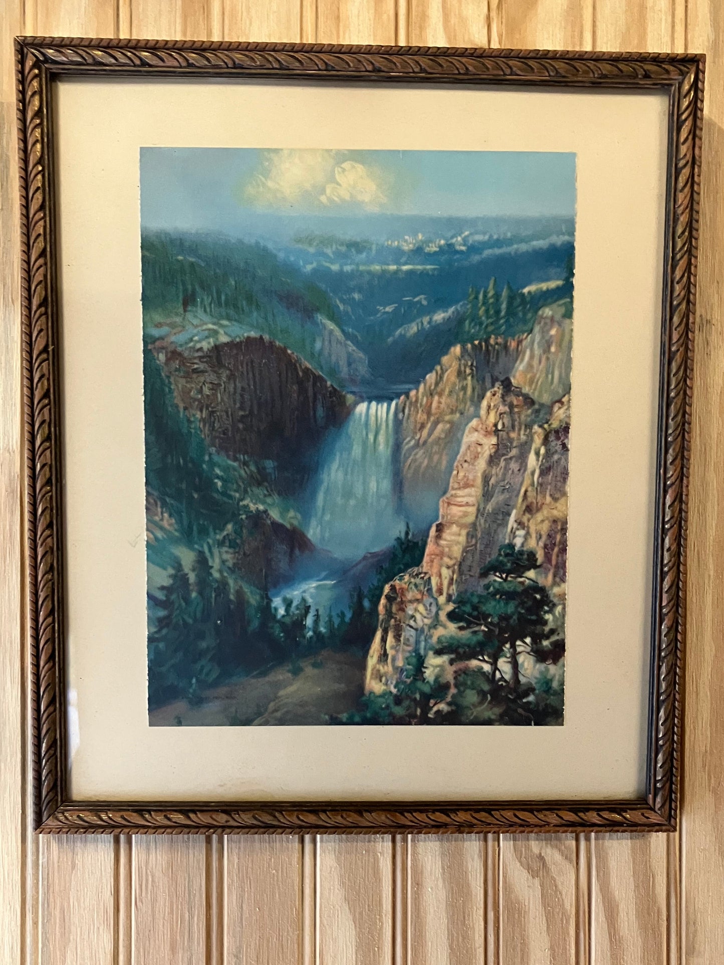 Vintage Framed Print – Upper Falls of the Yellowstone River
