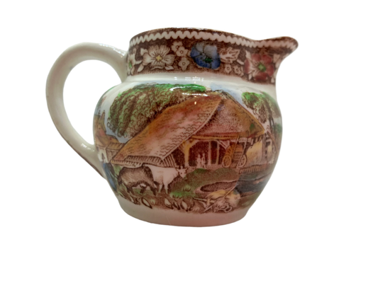 English transferware mini creamer made of porcelain 
