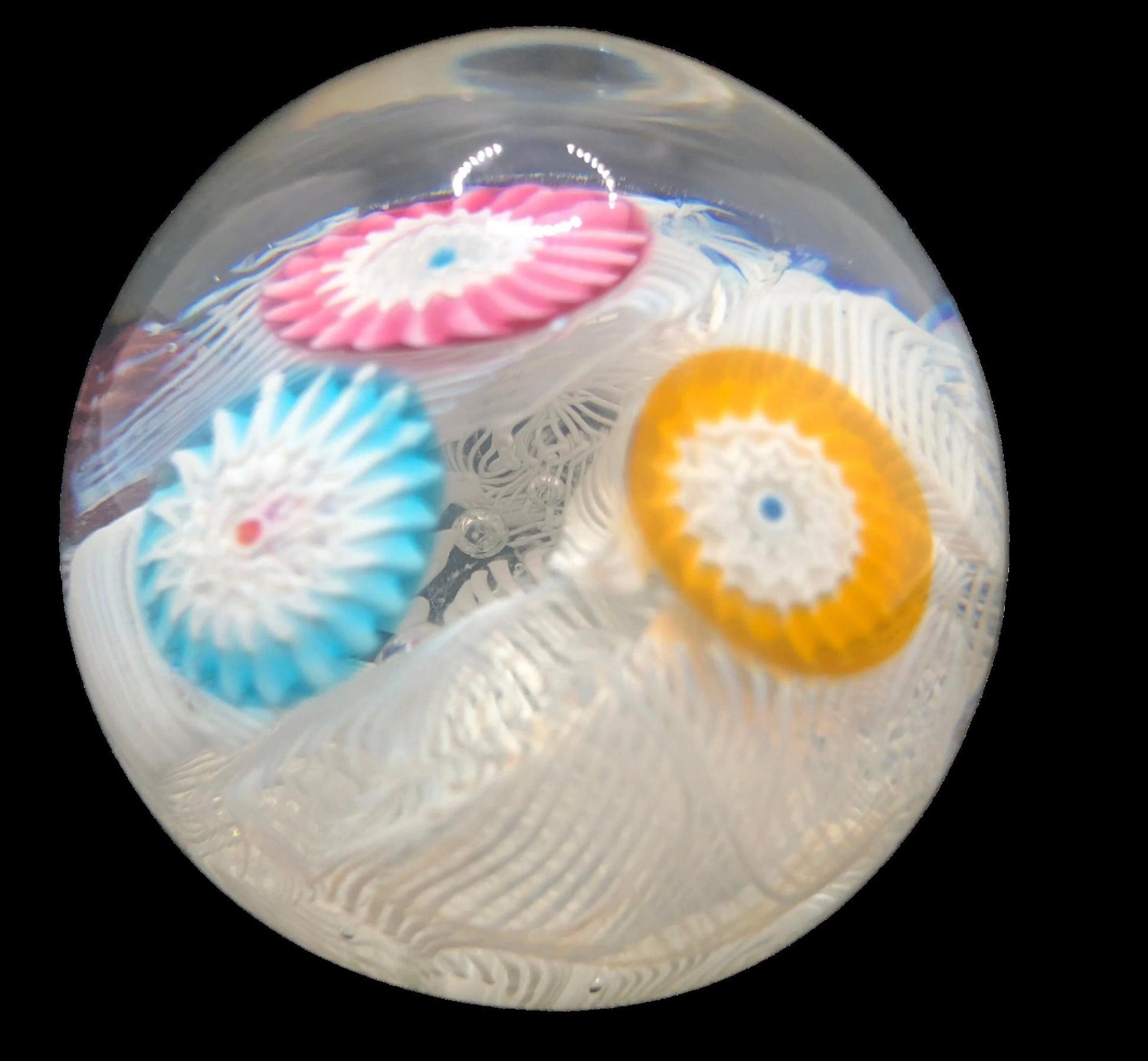 Eye Catching Spaced Millefiori Paperweight