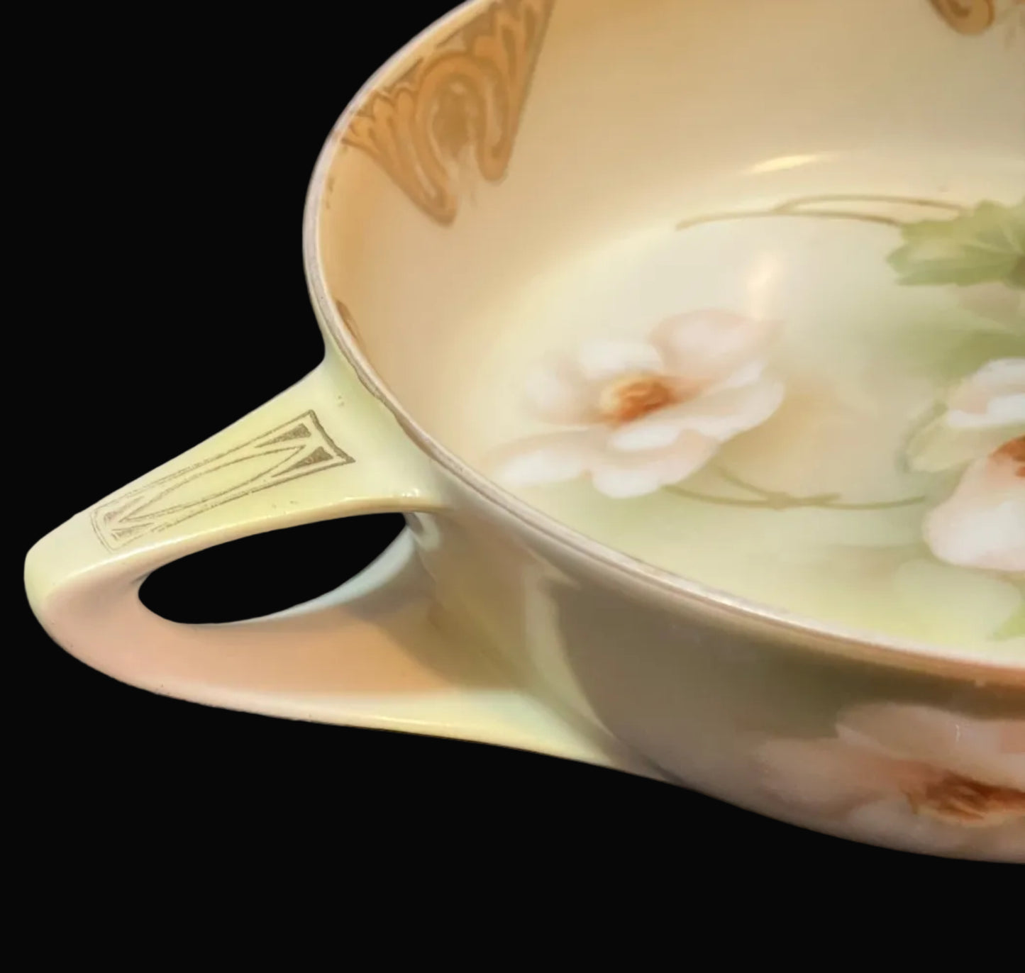 Antique RS Germany Trinket Dish - Art Nouveau Floral Porcelain