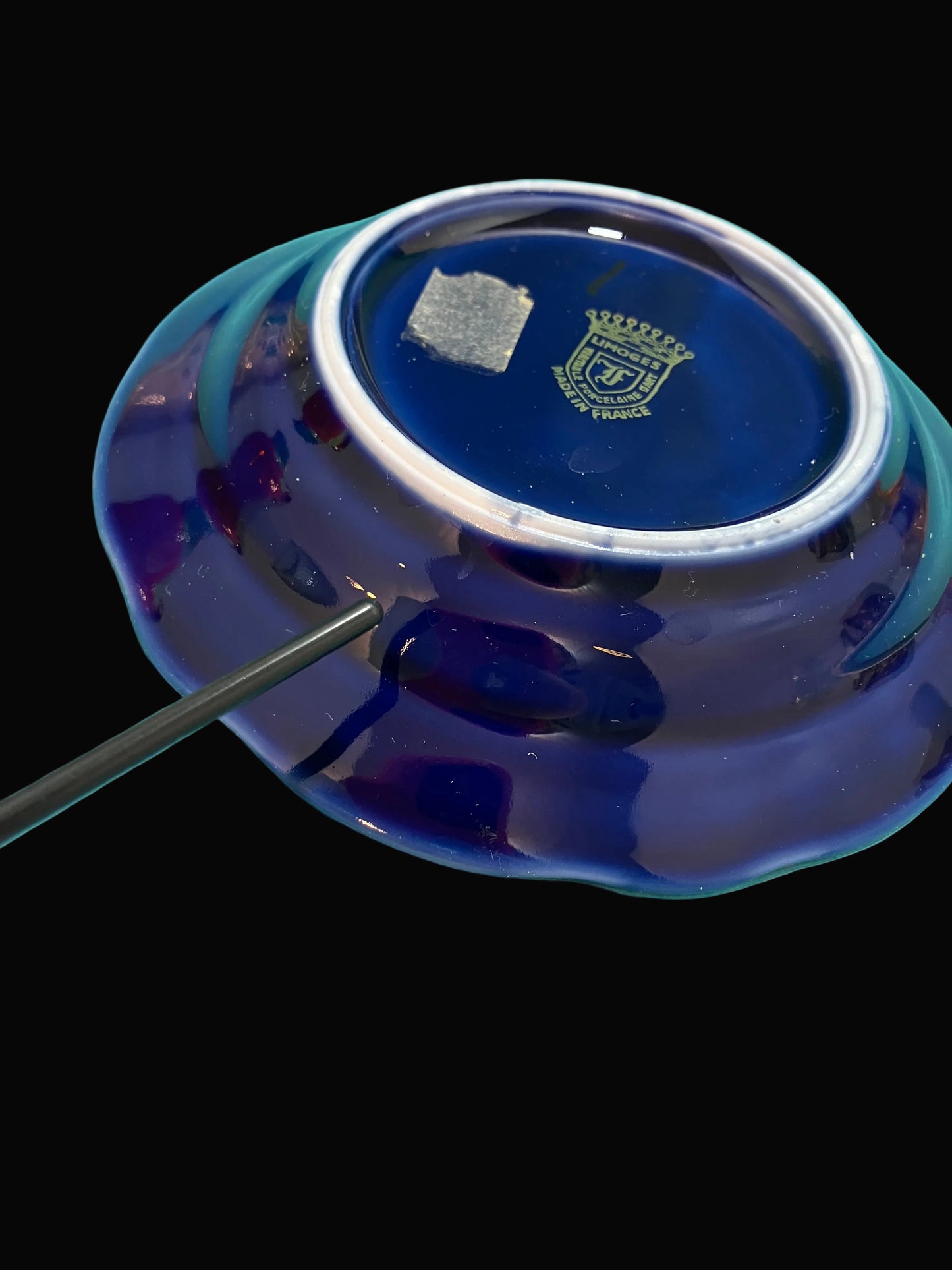 Vintage Limoges Ashtray – Cobalt Blue & Gold