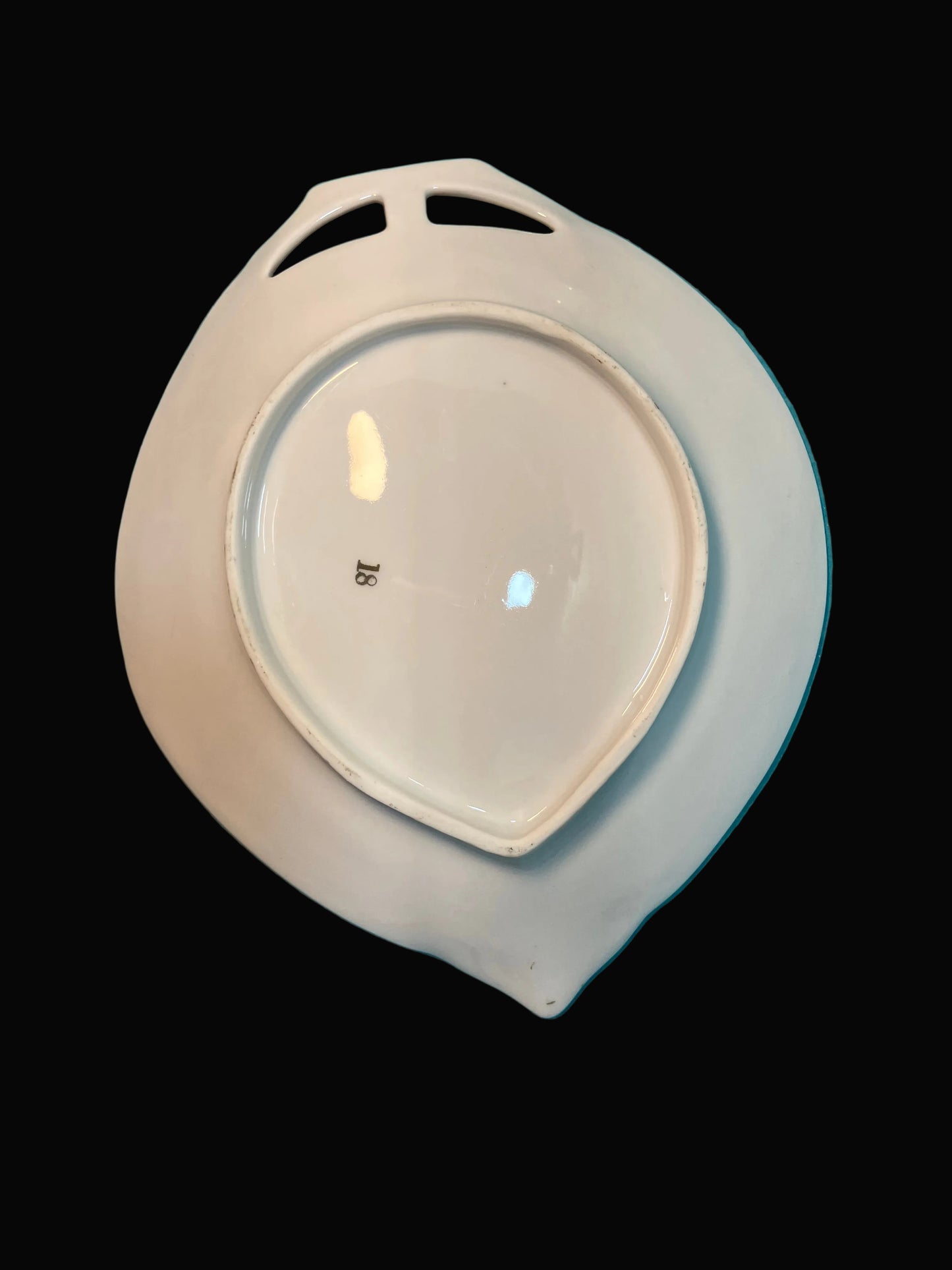 Antique Porcelain Leaf Shaped Trinket Dish