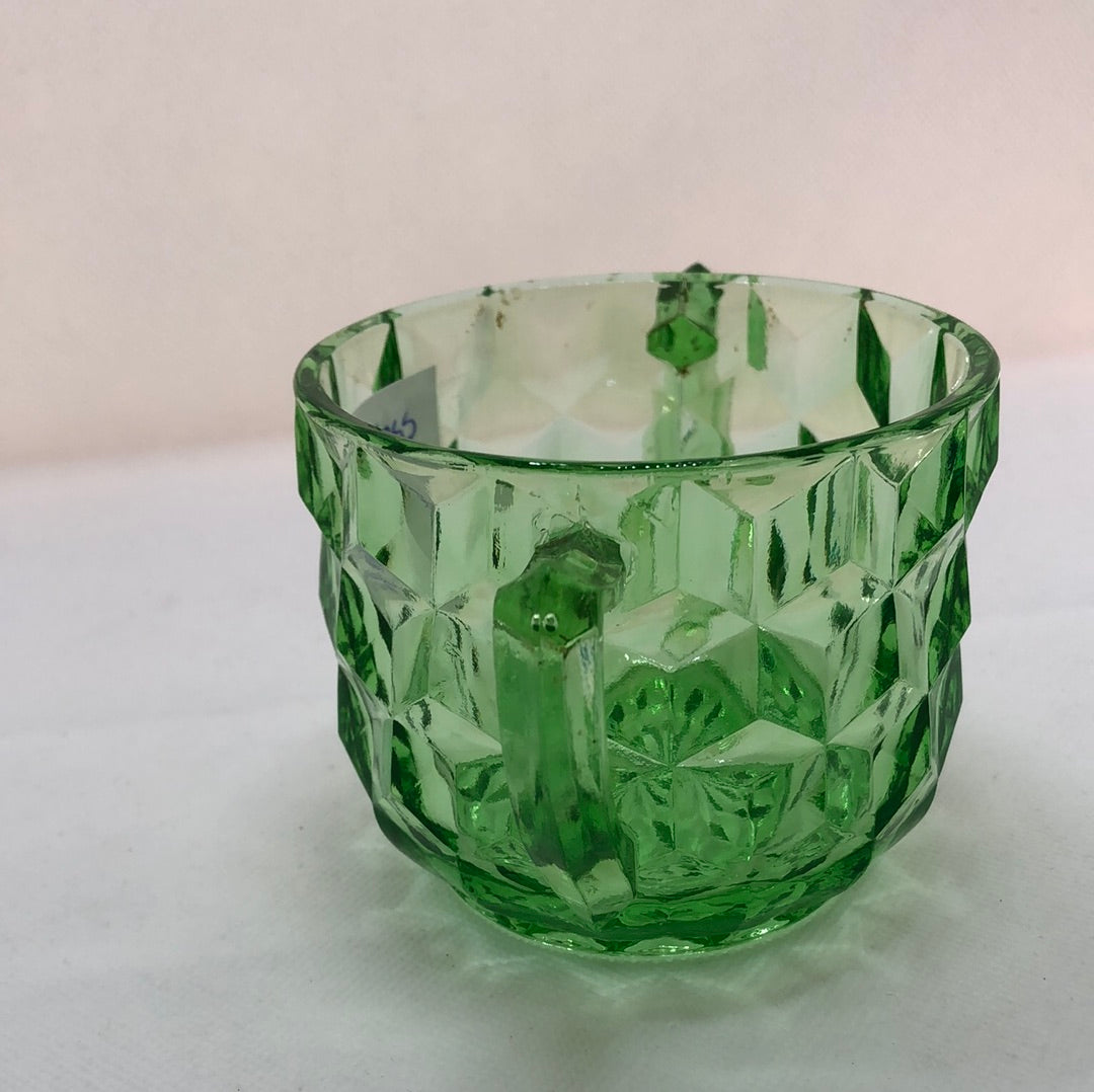 Uranium Green Glass Sugar Bowl