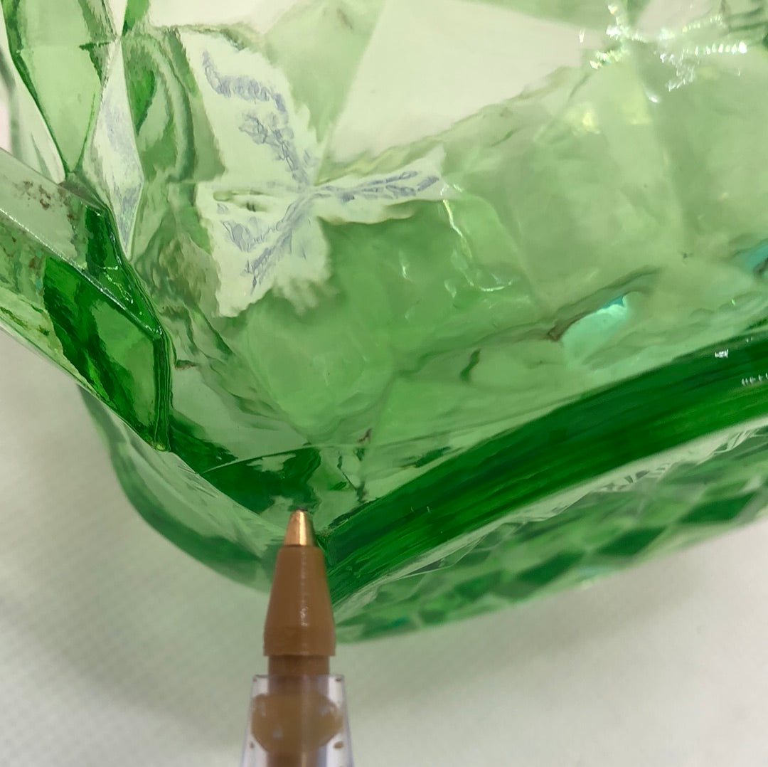 Uranium Green Glass Sugar Bowl