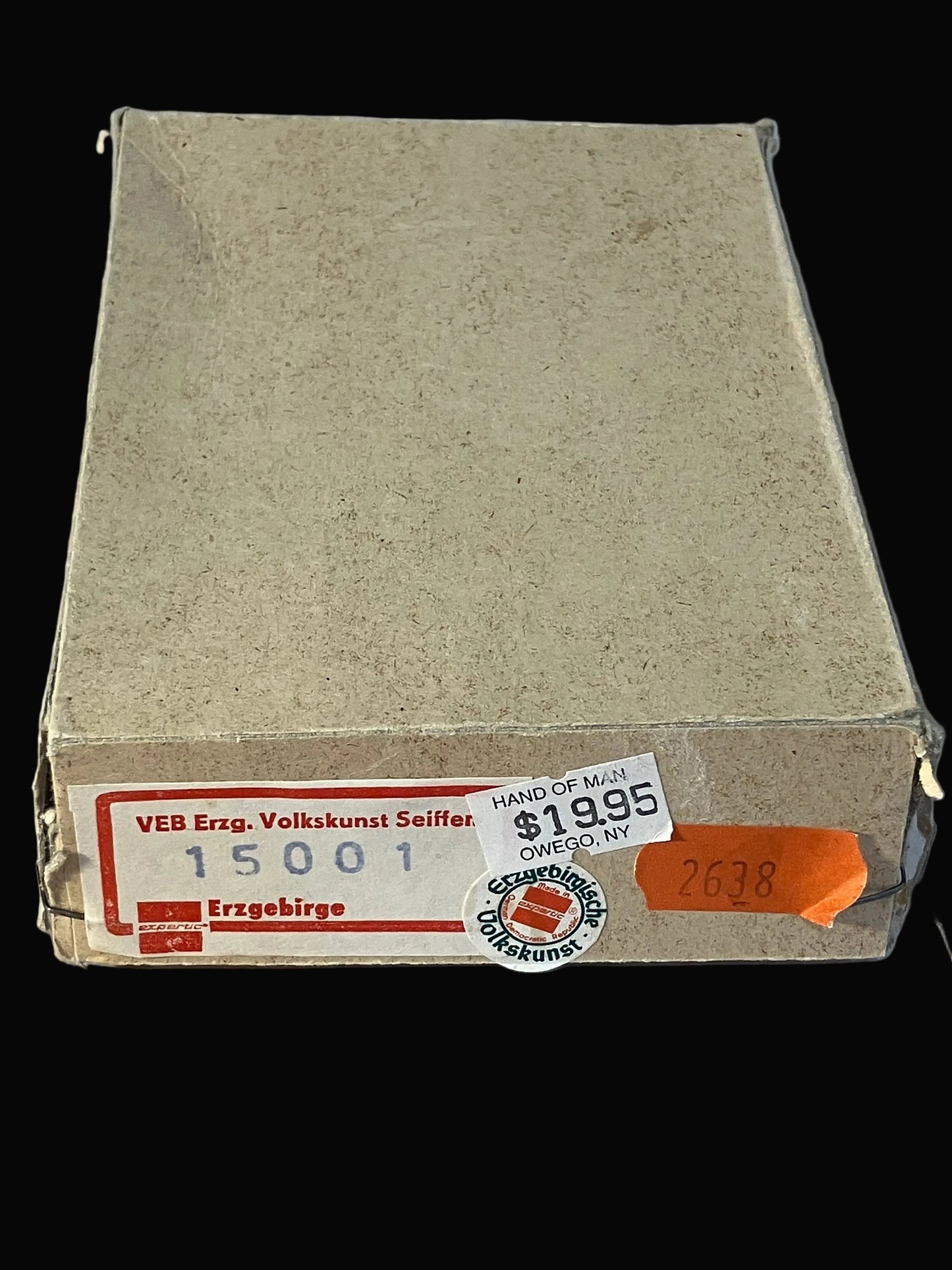 Vintage Erzgebirge Wooden Number Holder Figures — Boy & Girl, Made in Germany