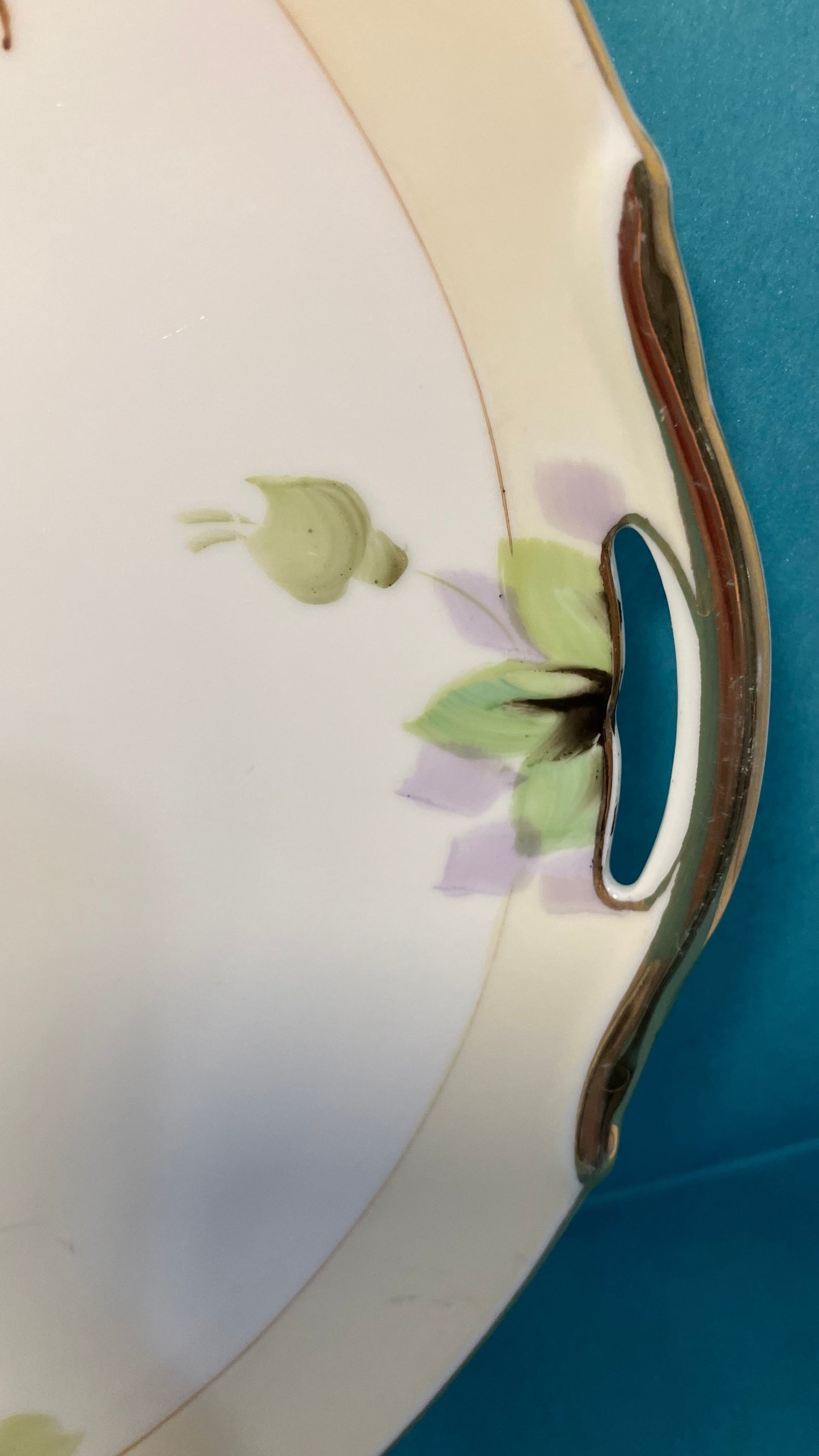 Vintage Noritake Hand-Painted Cake Plate / Serving Dish