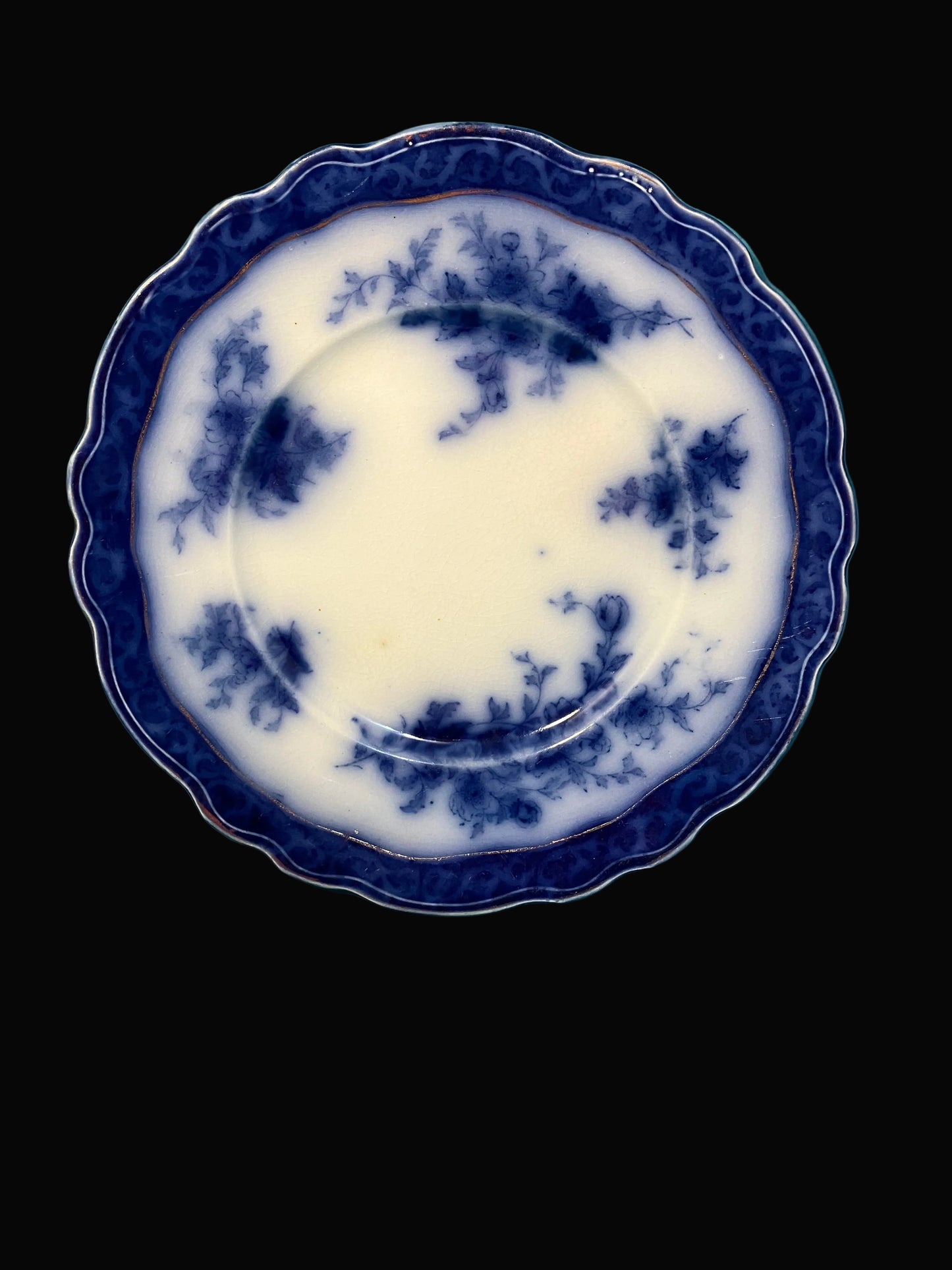 Flow blue Touraine  dinner plate
