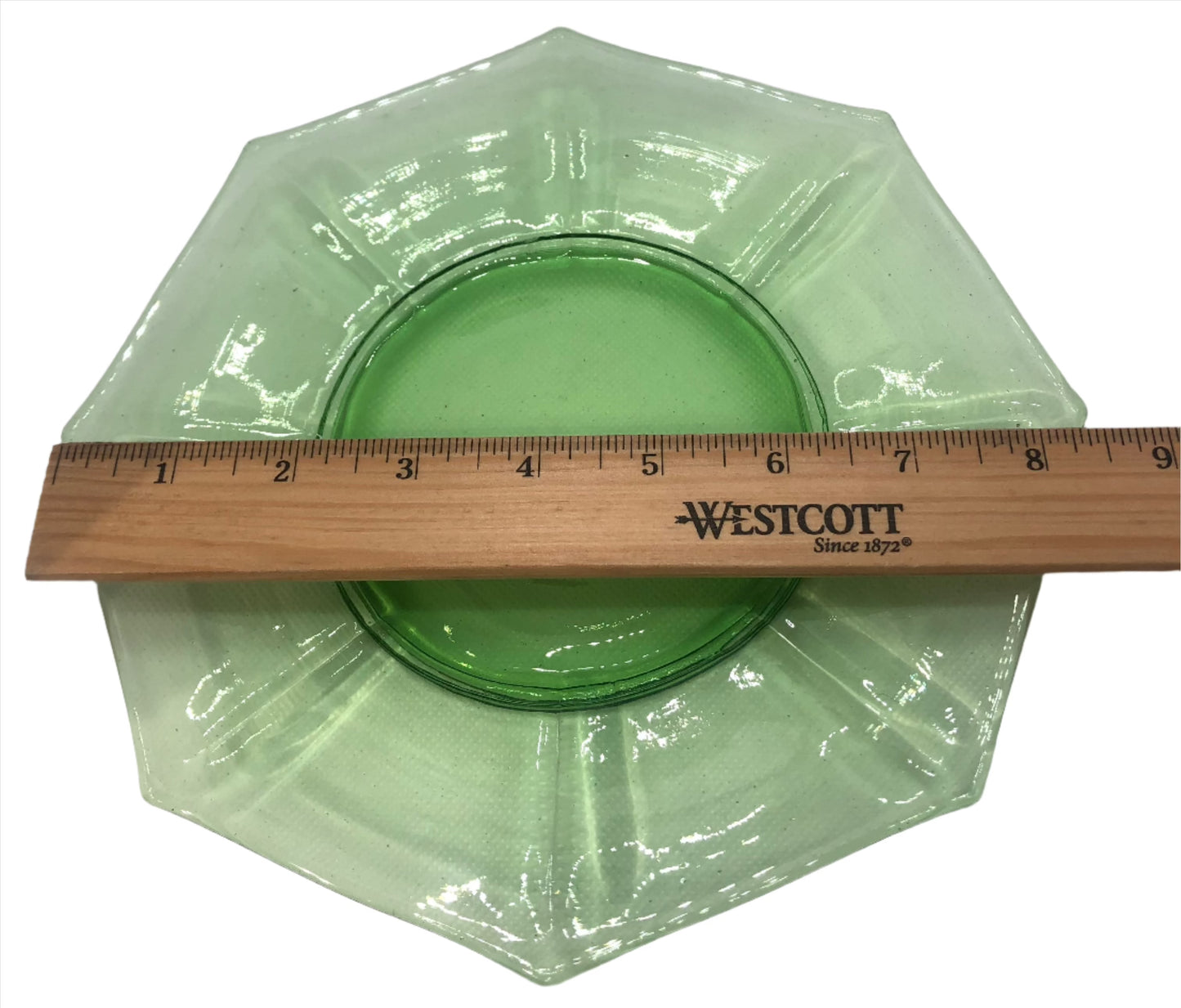 Egg Harbor Green Uranium Glass Lunch Plate