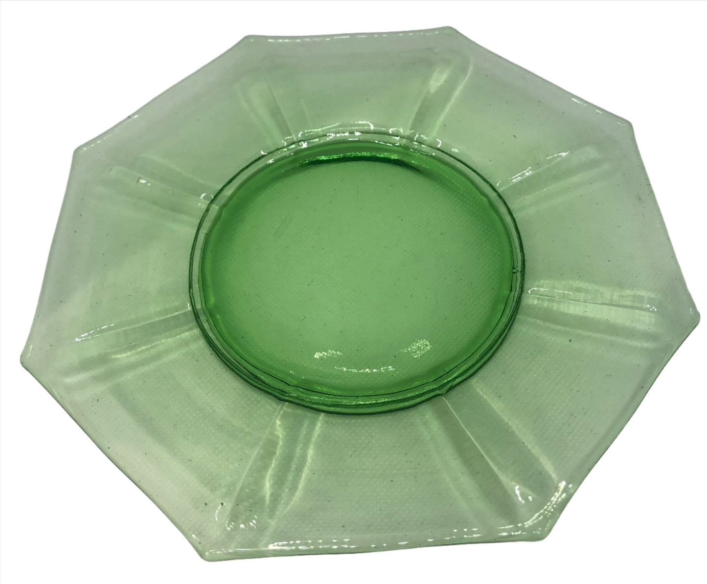 Egg Harbor Green Uranium Glass Lunch Plate