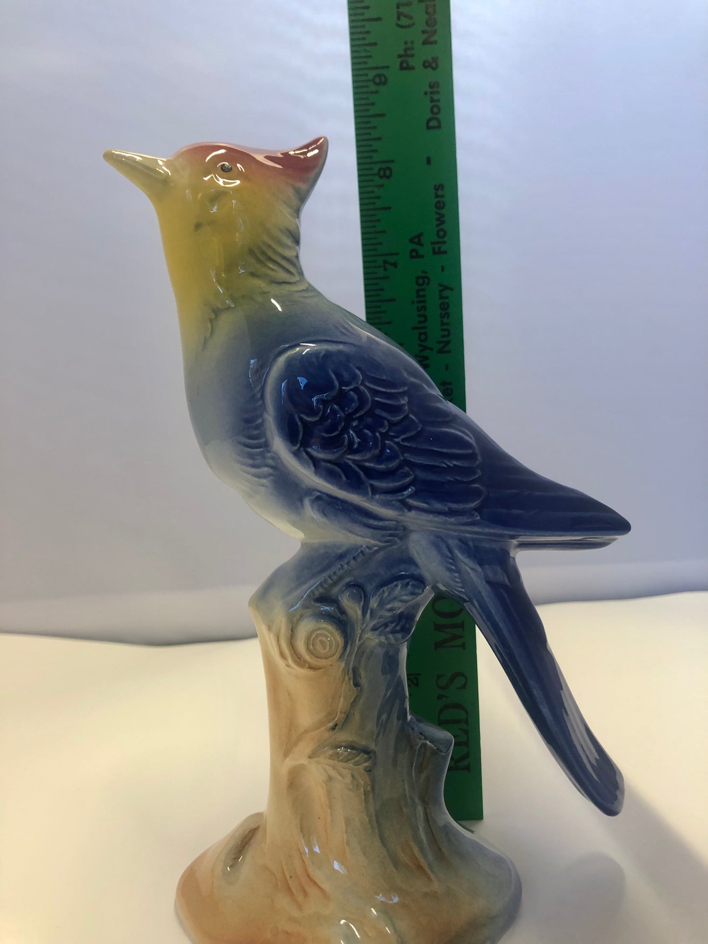 Vintage Ceramic Blue Jay Figurine – Mid Century