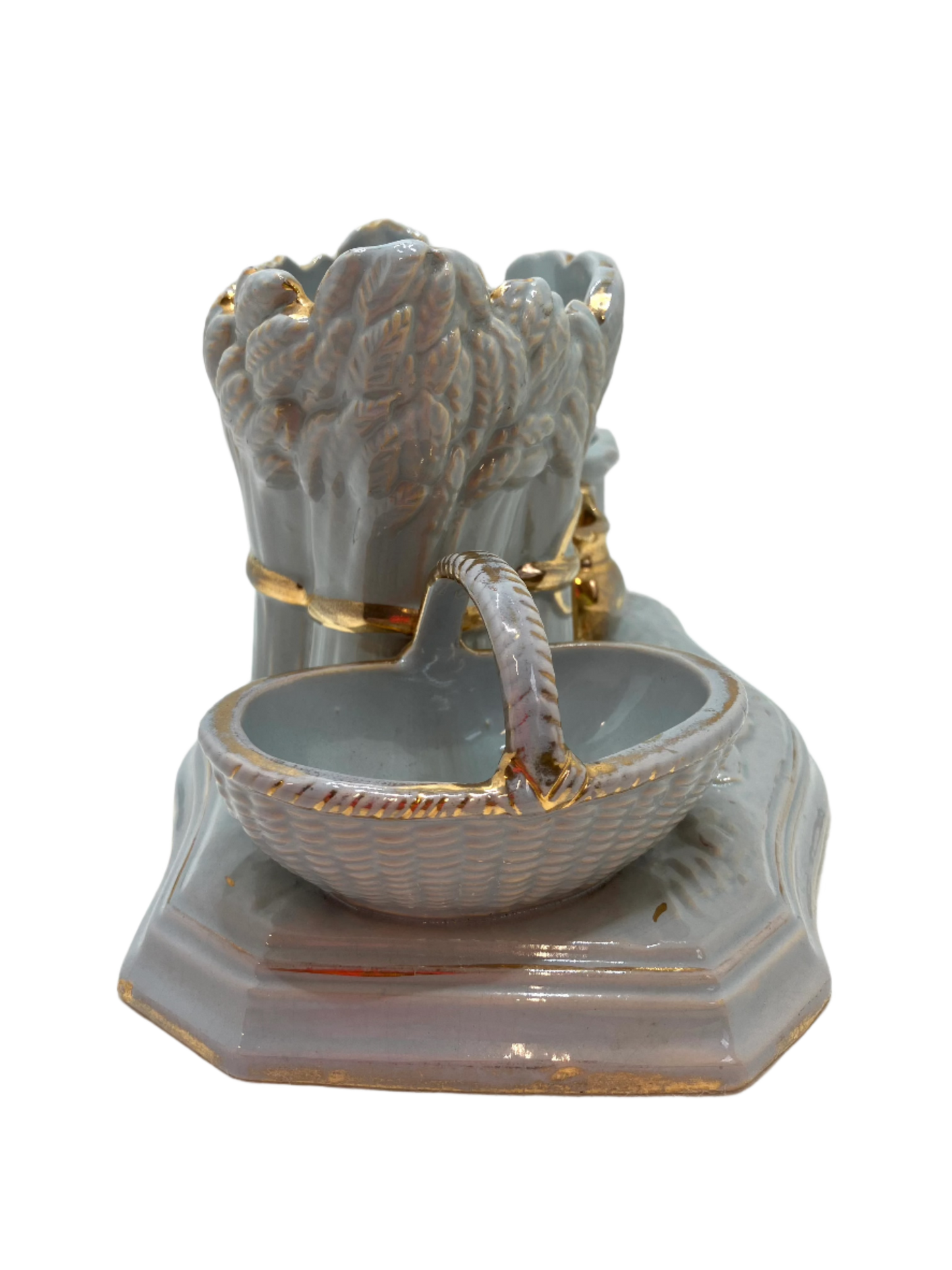 Rare Vintage Ceramic Piece/Planter – Star of David & Wheat Motif