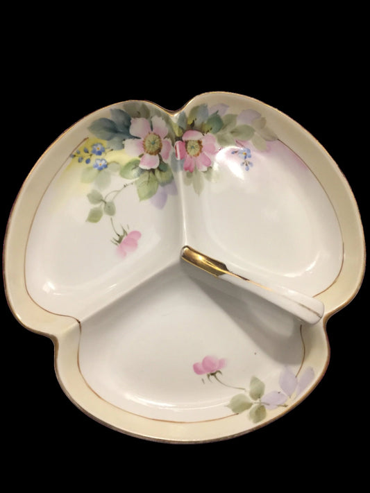Hand Painted Nippon Tray w/ Wild Roses