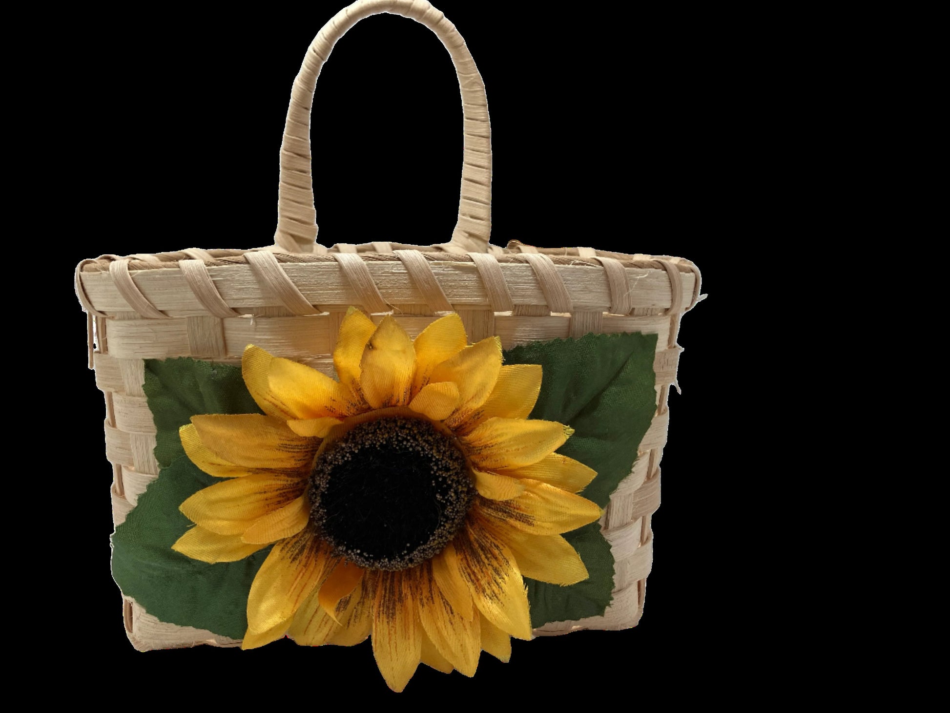 Hanging Basket with Sunflower Handwoven