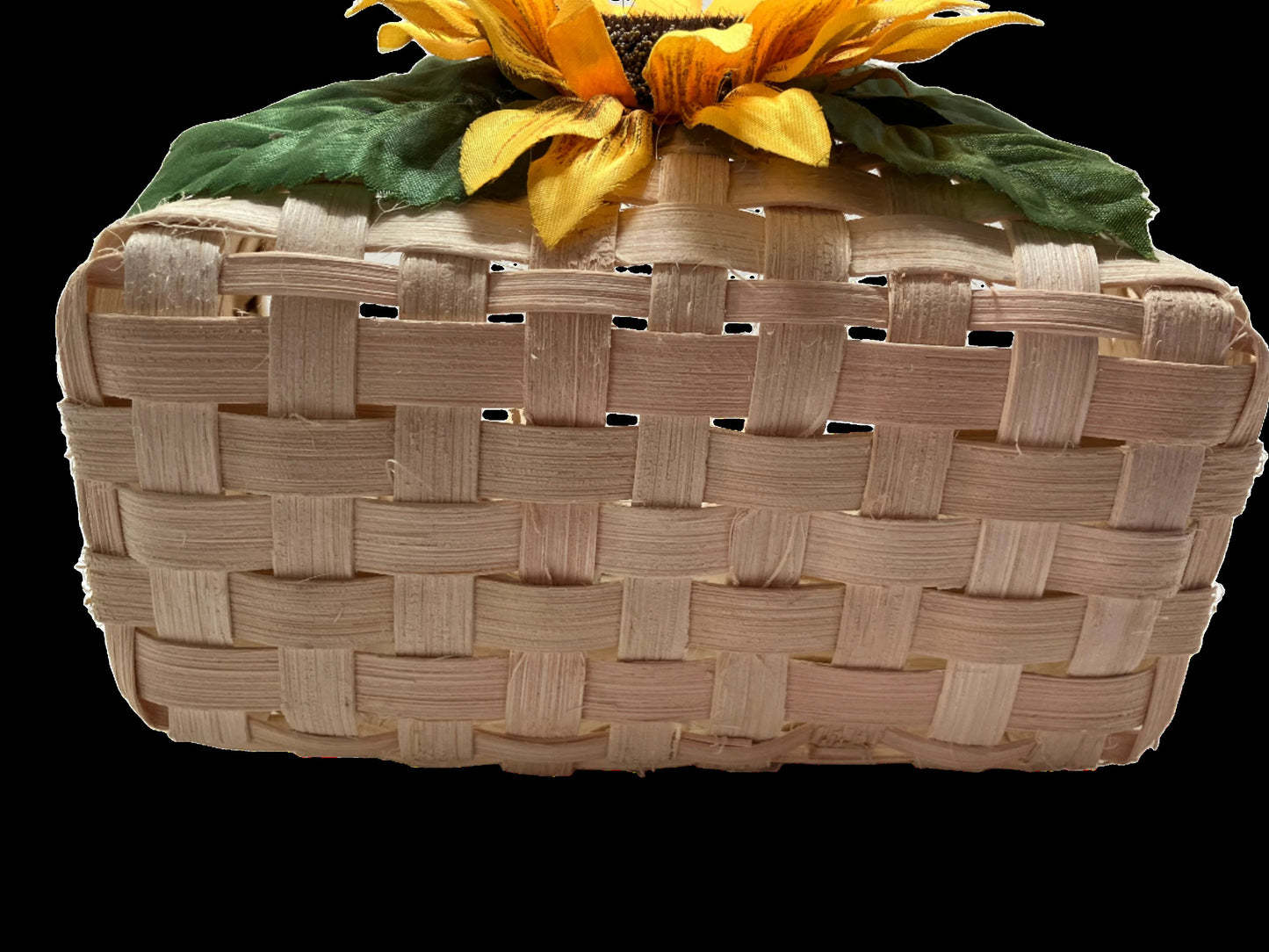 Hanging Basket with Sunflower Handwoven Bottom side