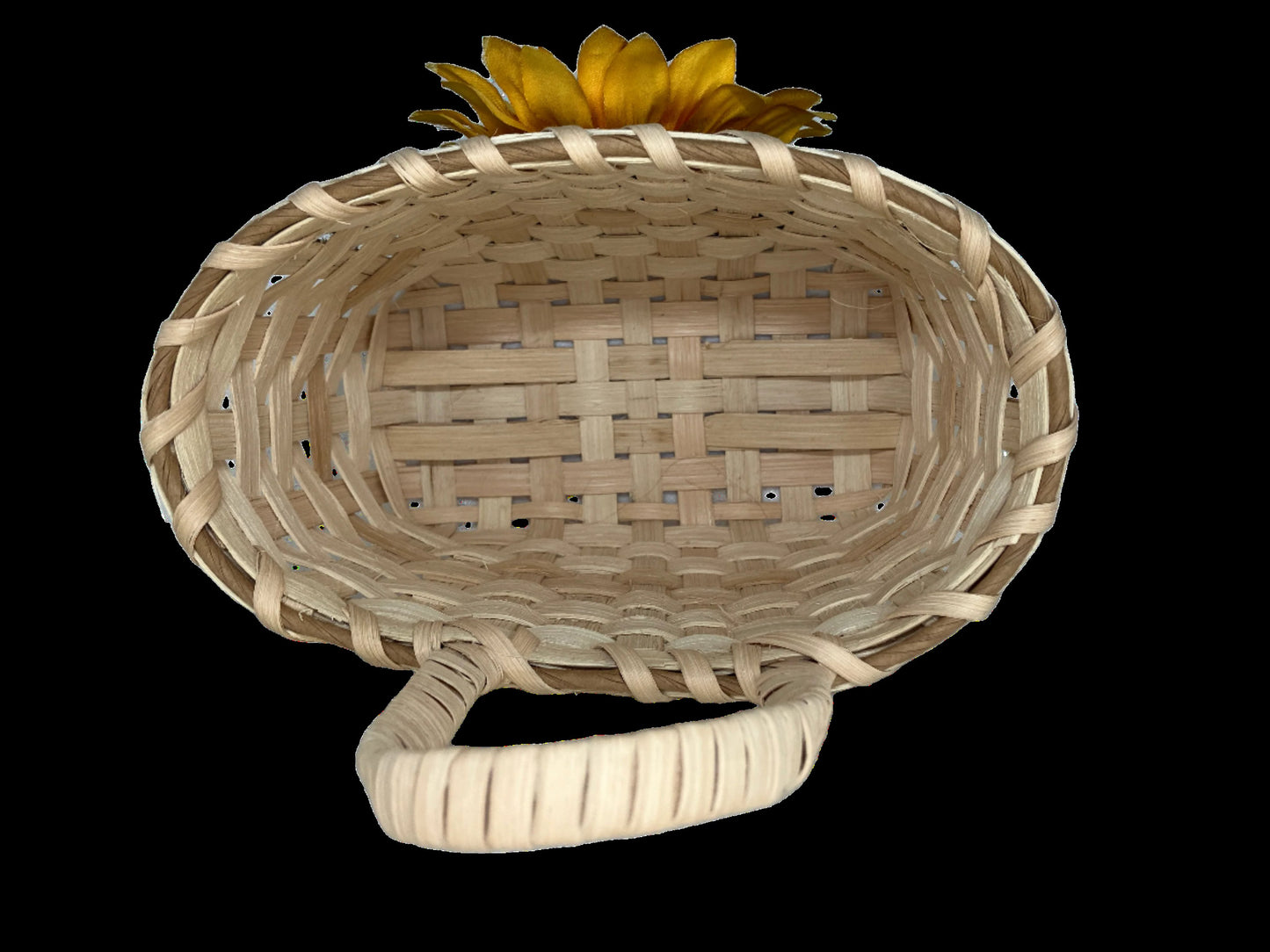 Hanging Basket with Sunflower Handwoven Interior