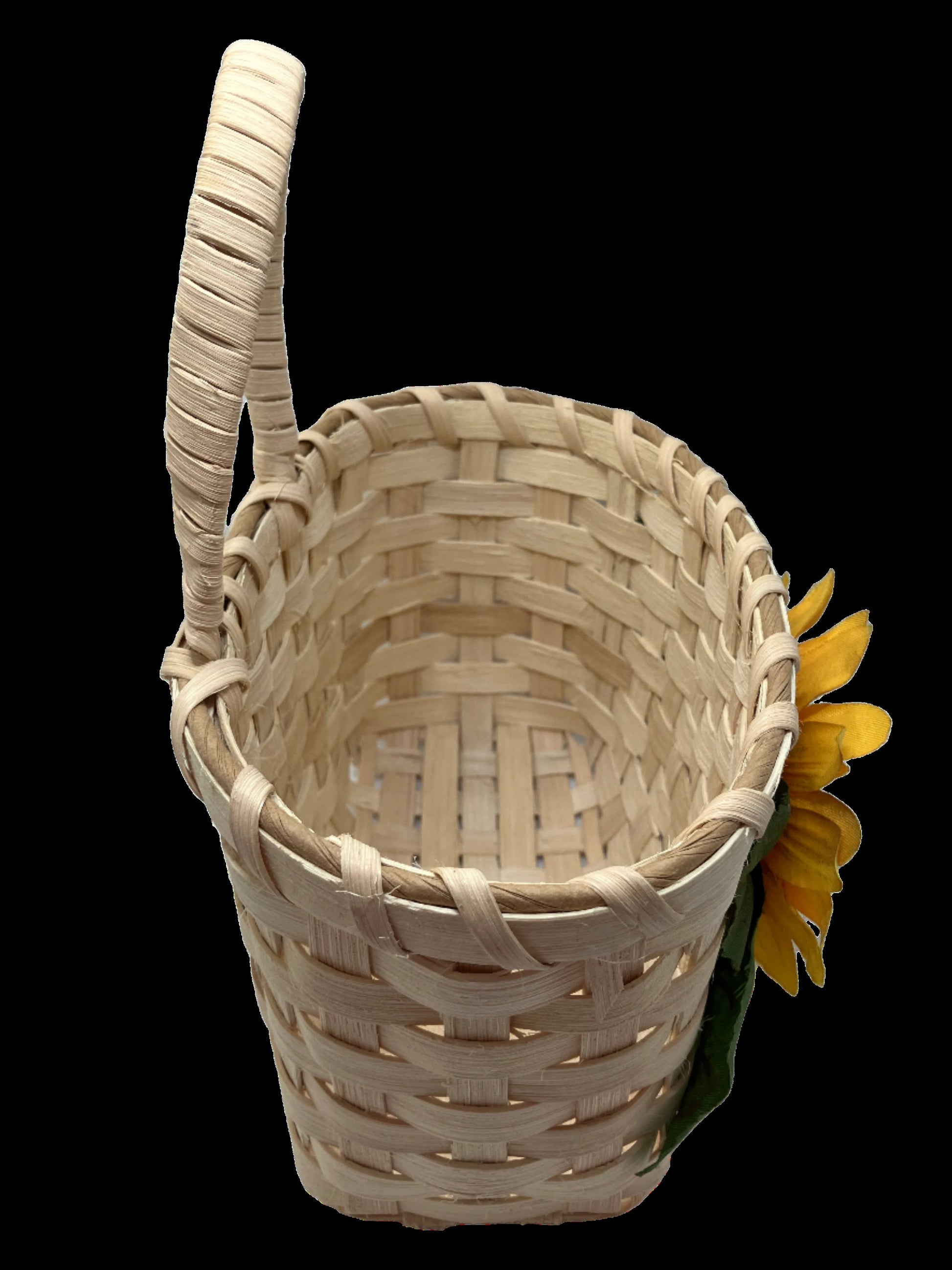 Hanging Basket with Sunflower Handwoven Side