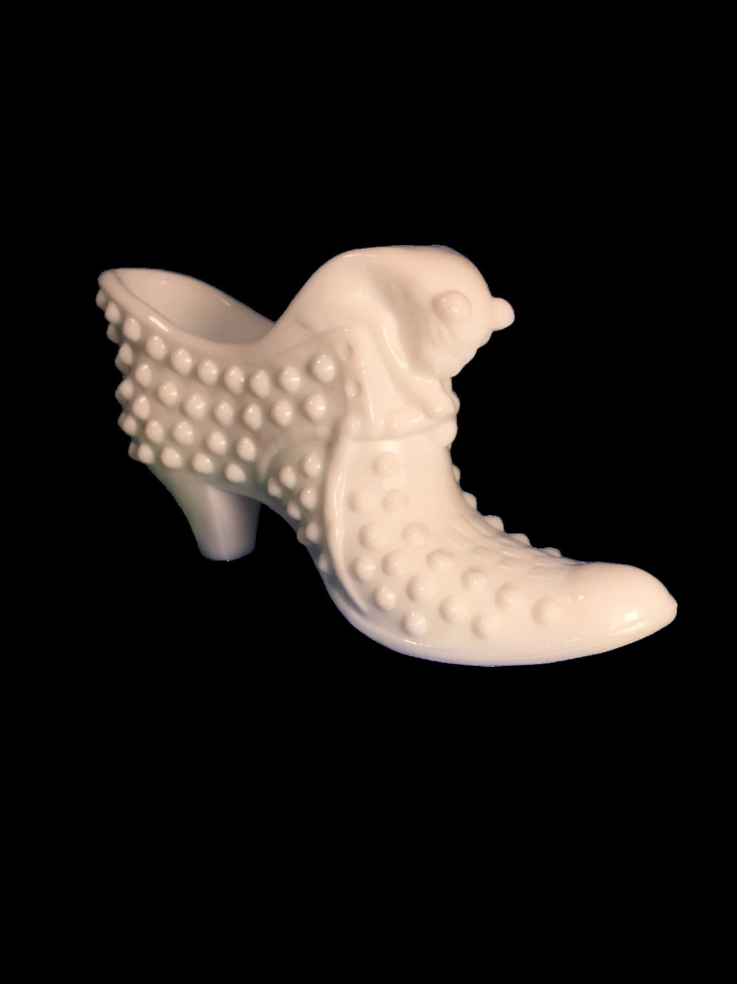 Hobnail Milk Glass Kitten in Shoe