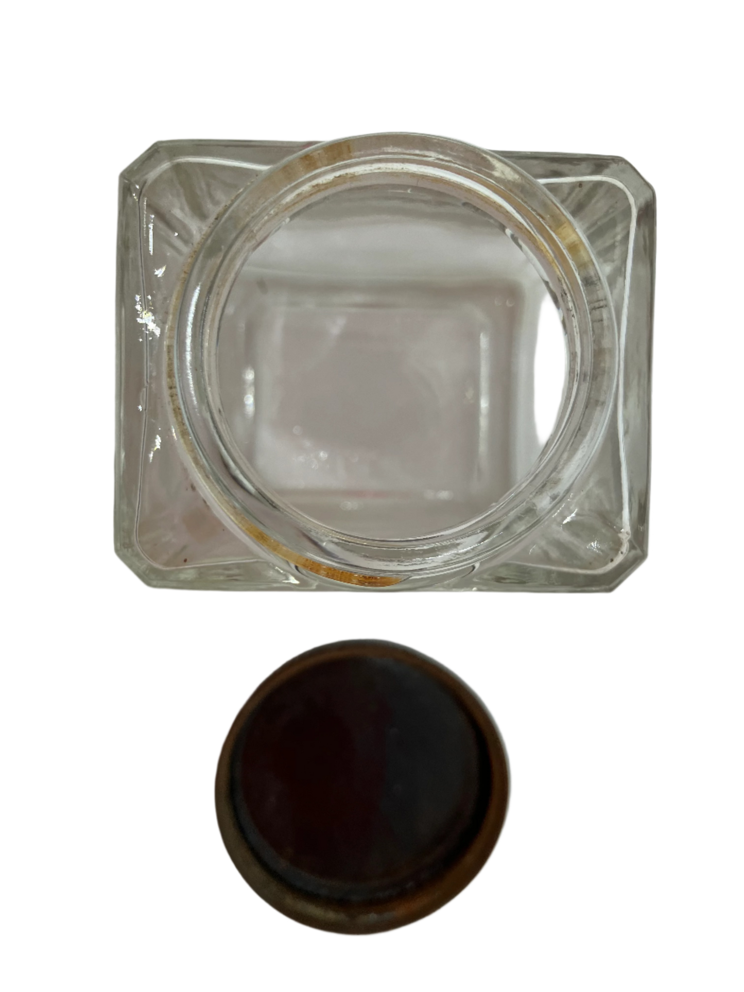 Vintage Square Glass Ink Bottle – Skrip Lid, 1930s-1950s