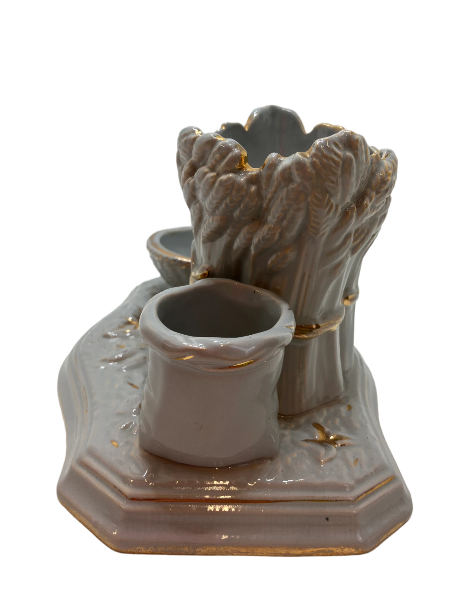 Rare Vintage Ceramic Piece/Planter – Star of David & Wheat Motif